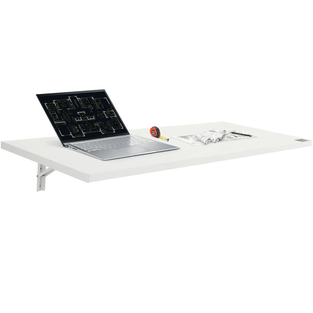 Wall Mounted Folding Table Wall Mount Drop Leaf Table, Floating Desk with Iron Bracket, Wall Desk Fold Down