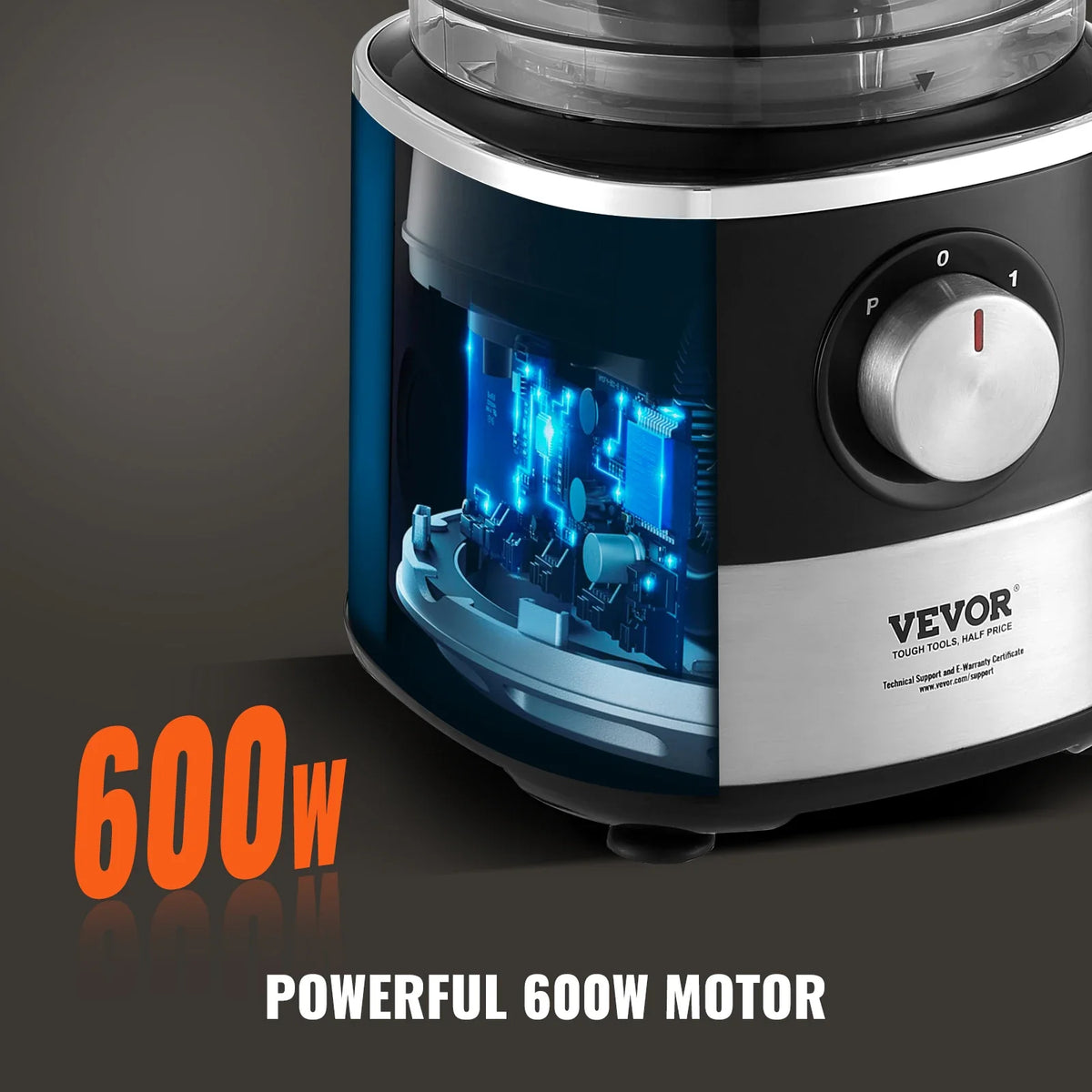 Food Processor,600W Stainless Steel Blade Professional Electric Food Chopper, Easy Assembly & Clean,for Chopping, Mixing
