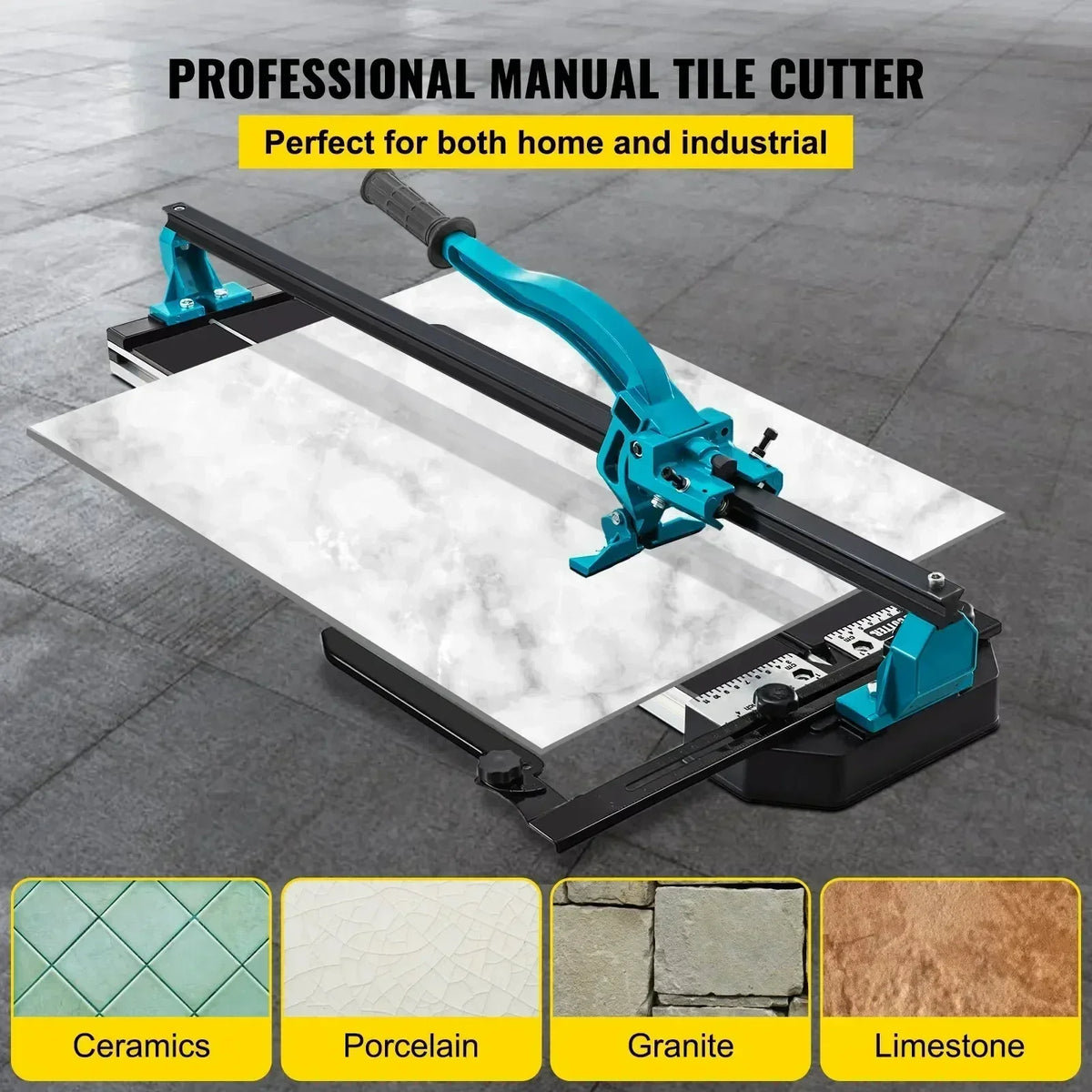 Manual Tile Cutter 1200mm Length Laser Positioning Single Rail Hand Tool for Cutting Ceramic Porcelain Granite Floor Tiles