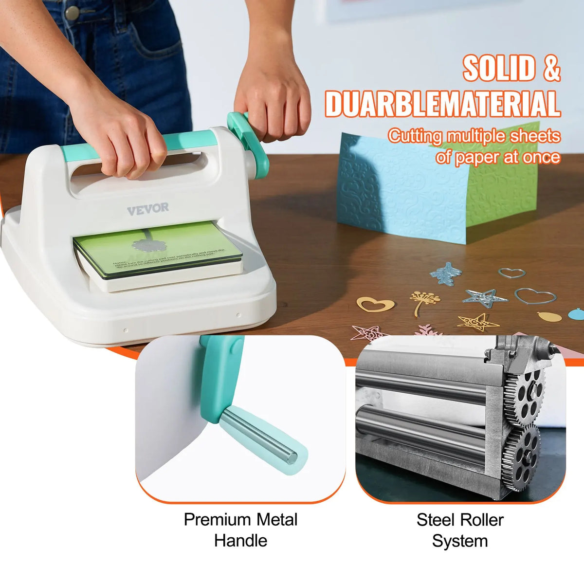 Manual Die Cutting & Embossing Machine, Portable Cut Machines, 6/9 inch Opening Scrapbooking Machine Full Kit Included