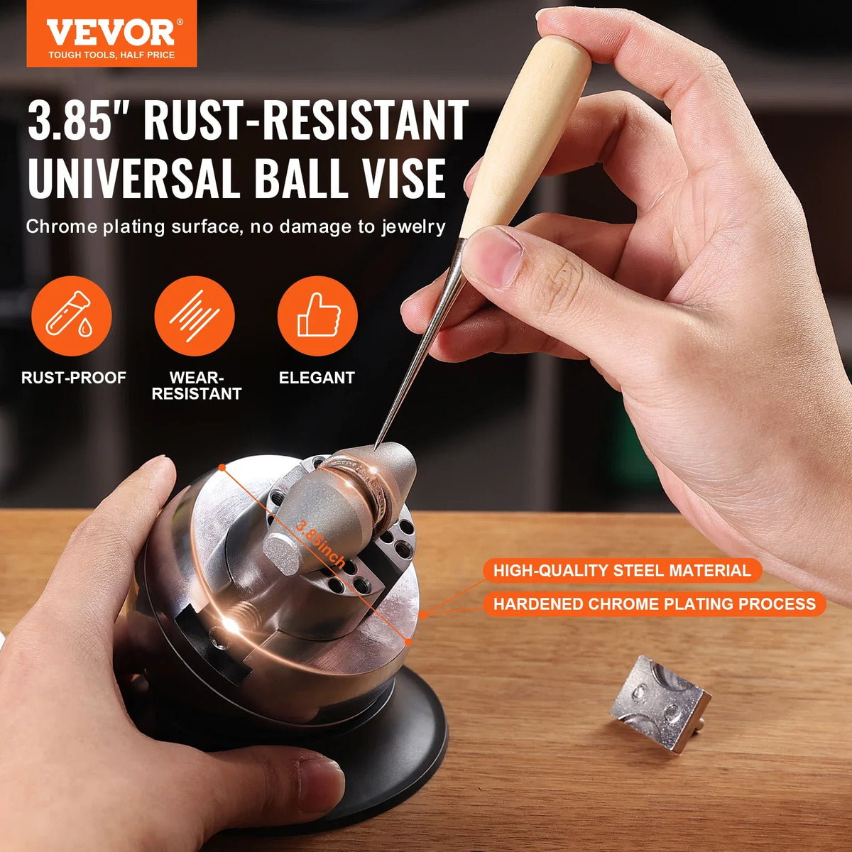 2Kg Mini Engraving Ball Vise Full Set 3inch Jewelry Equipment Diamond Stone Block Ring Adjustable Carving Setting Tools