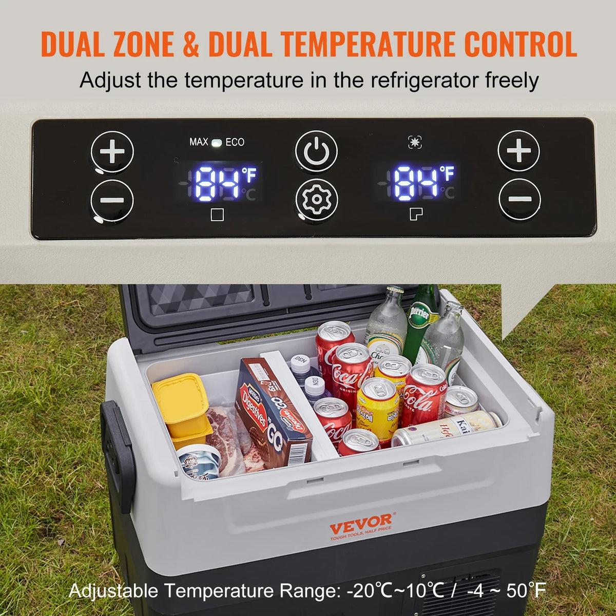 55L Car Refrigerator Mini Fridge Freezer Portable Compressor Cooler Ice Box Keep Cool for Camping Travelling