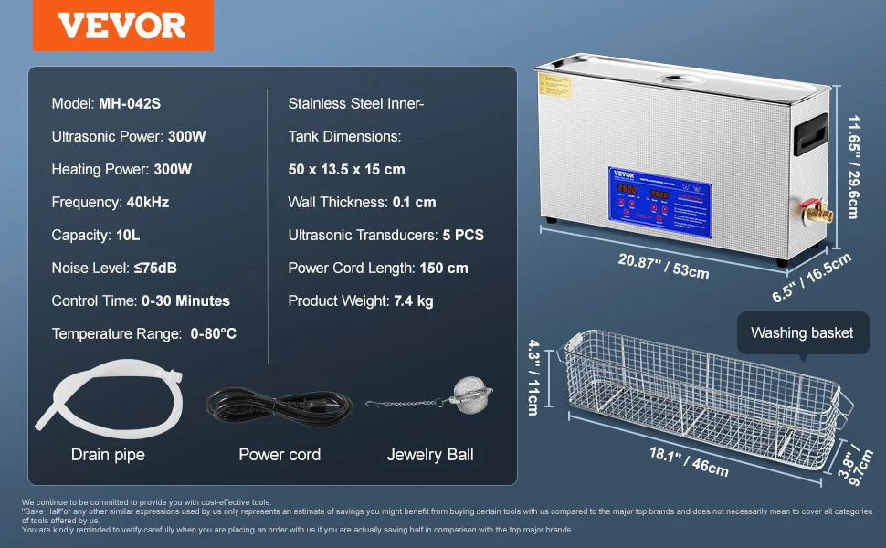 Ultra Sonic Cleaner 2/3/6/10/15/30L 300W 40kHz Digital Ultrasonic with Timer&Heater with Basket for Gun Parts Bullets