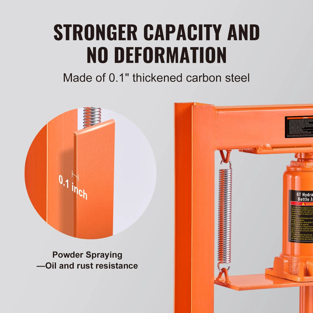Hydraulic Shop Press, 6/12 Ton H-Frame Hydraulic Garage/Shop Floor Press, Adjustable Shop Press with Press Plates