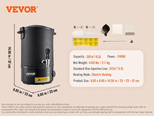5/10L Wax Melter for Candle Making,Extra Large Electric Wax Melting Pot,w/Easy Pour Spout & 9level Temp Control,Easy Clean