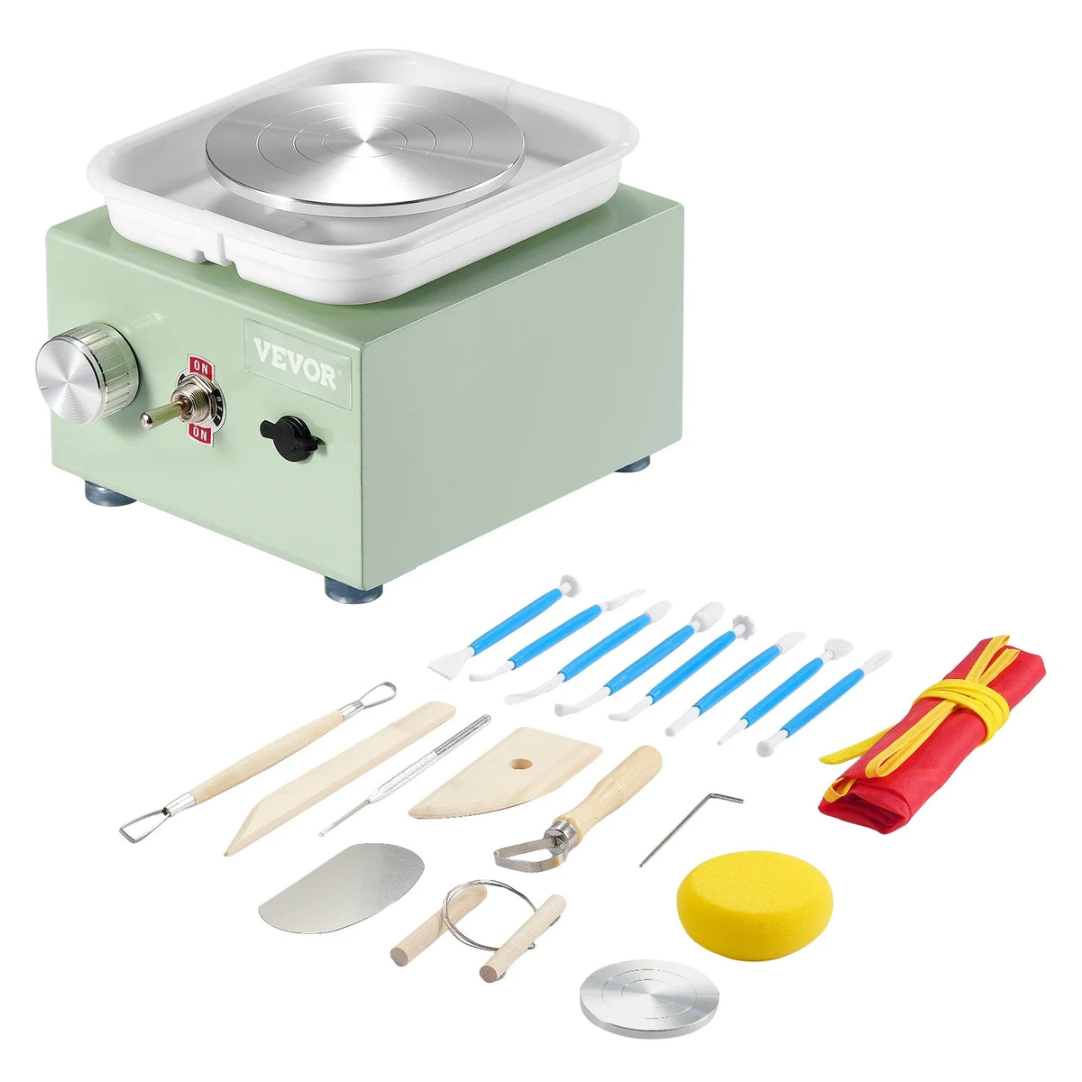 Mini Pottery Wheel 320RPM Adjustable Speed Electric Ceramic Wheel Machine for Art Craft Work Home DIY