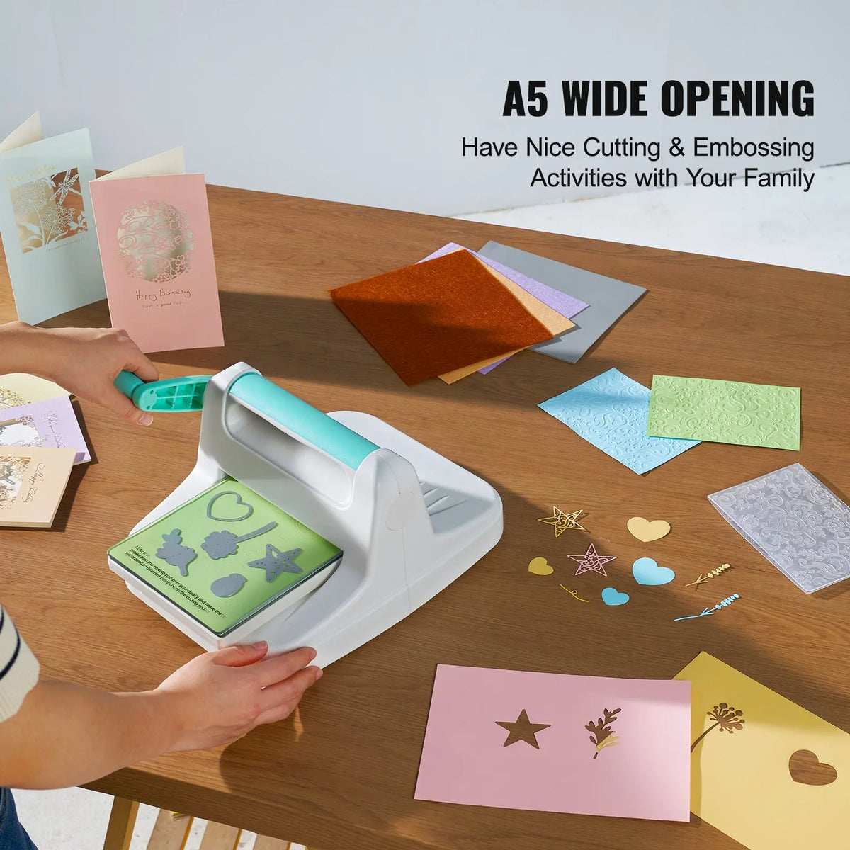 Manual Die Cutting & Embossing Machine, Portable Cut Machines, 6/9 inch Opening Scrapbooking Machine Full Kit Included