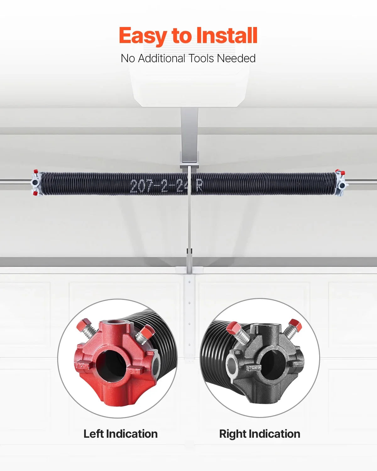 Garage Door Torsion Springs Pair 16000 Cycles Electrophoresis Black Coated for Replacement Garage Door Springs