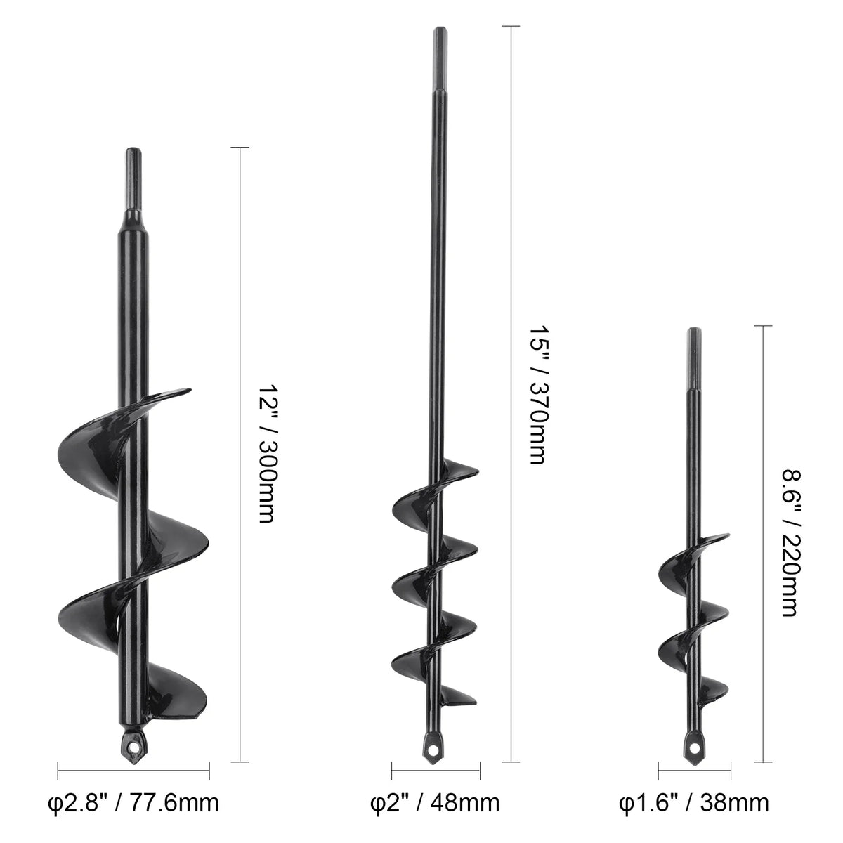 Auger Drill Bit for Planting Garden Auger Drill Bit Spiral Drill Bit for Bulbs Planting & Holes Digging Hex Drive Drill