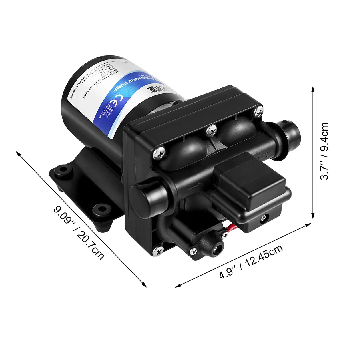 3 4 GPM Fresh Water Pump 12V Self Priming Sprayer Pump RV Water Pump W/ Pressure Switch Camper Marine Boat Diaphragm Pump