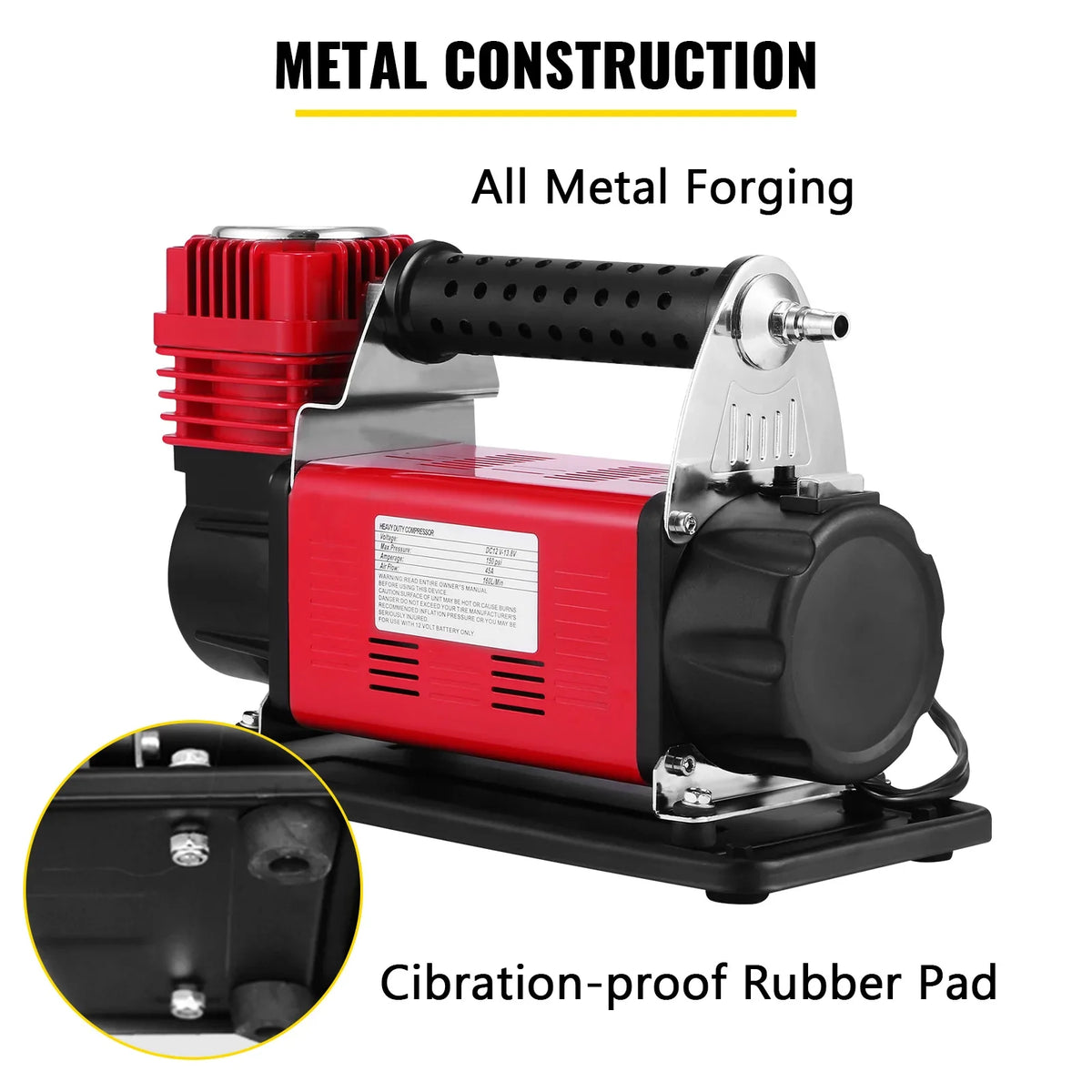 12V Portable Air Compressor Heavy Duty Car Inflator Pump 150PSI Single Cylinder RV Motorcycle Tire Air Pump Car Accessorie