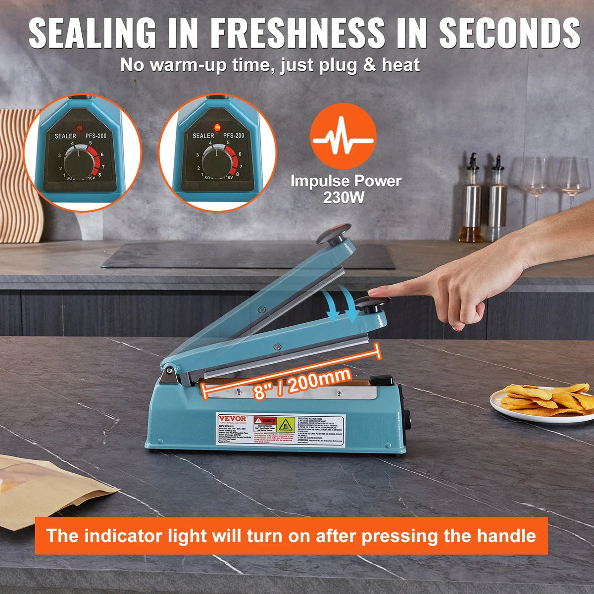 8/12/16in Impulse Shrink Wrap Sealer Manual Heat Poly Bag Sealing Machine with Adjustable Mode for Plastic Mylar PP Bags