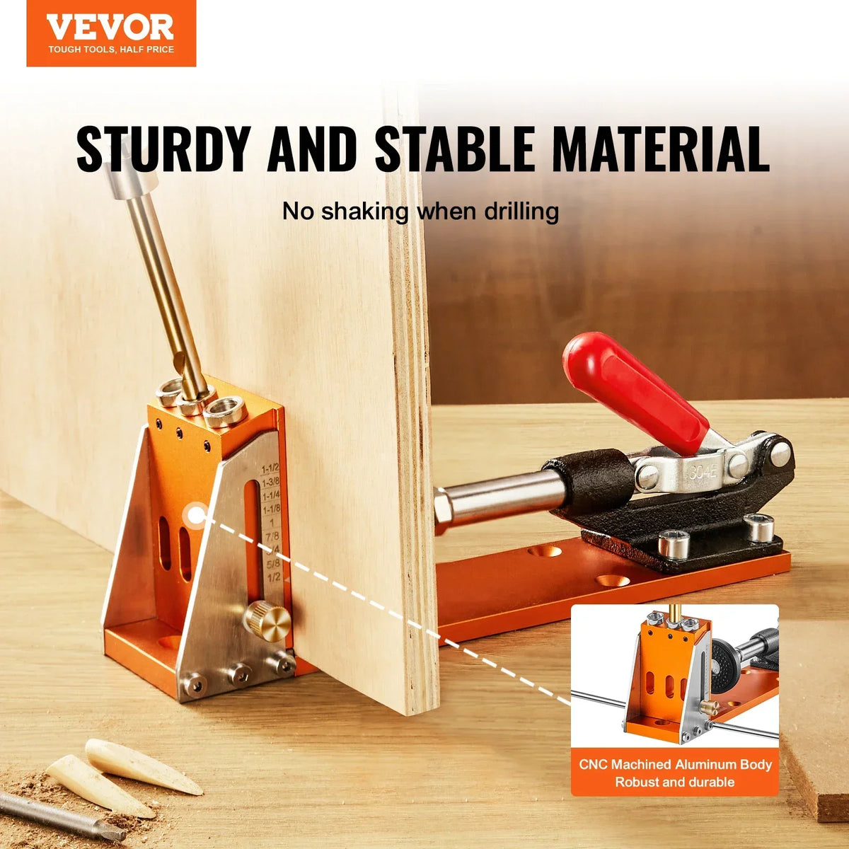 30 Pcs Pocket Hole Jig Kit Adjustable & Easy to Use Pocket Hole Jig System with Step Drills Wrenches Drill Stop Rings