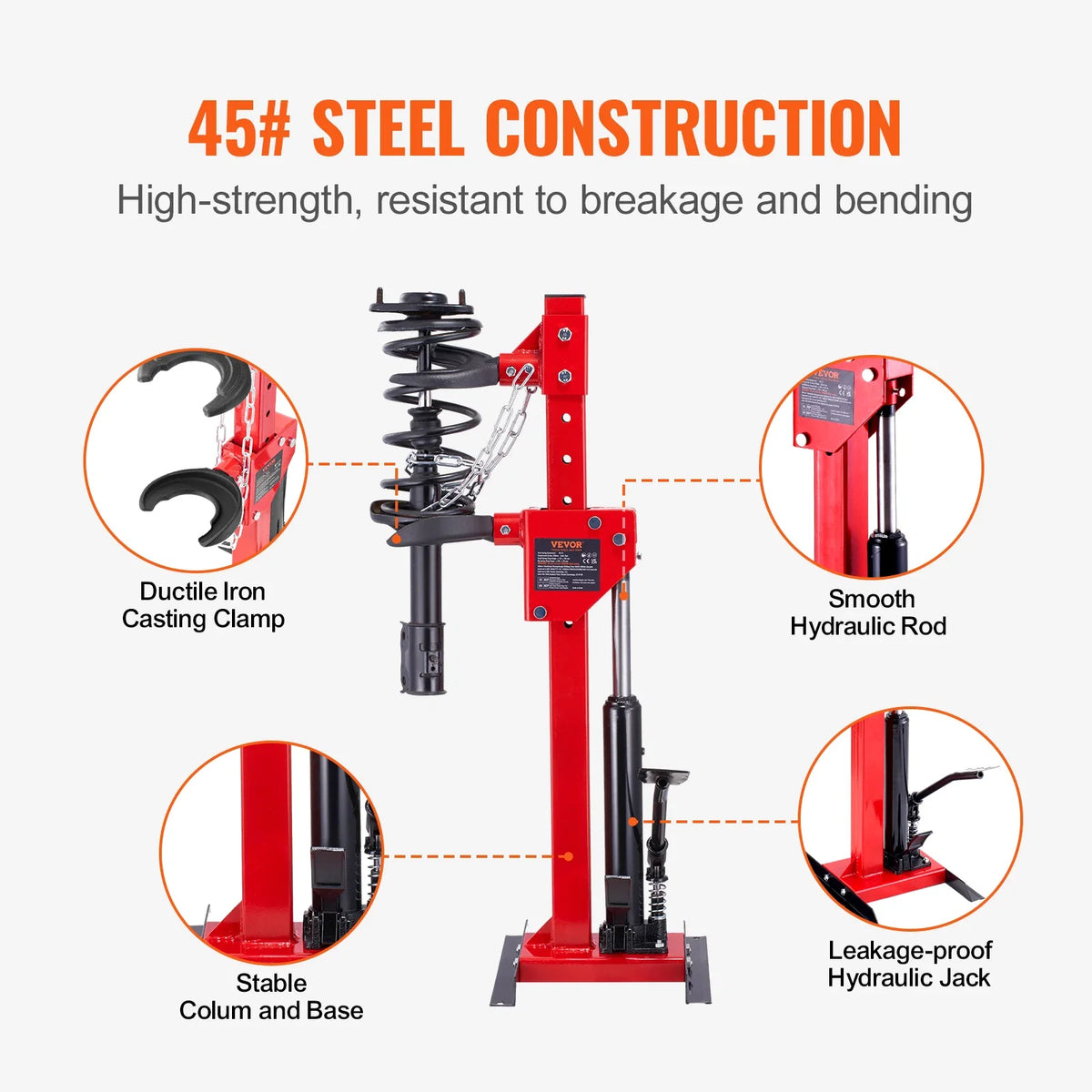 Strut Spring Compressor, 4.5 Ton/9920 LBS Hydraulic Jack, 1Ton Rated Compression Force, Auto Strut Coil Spring Compressor