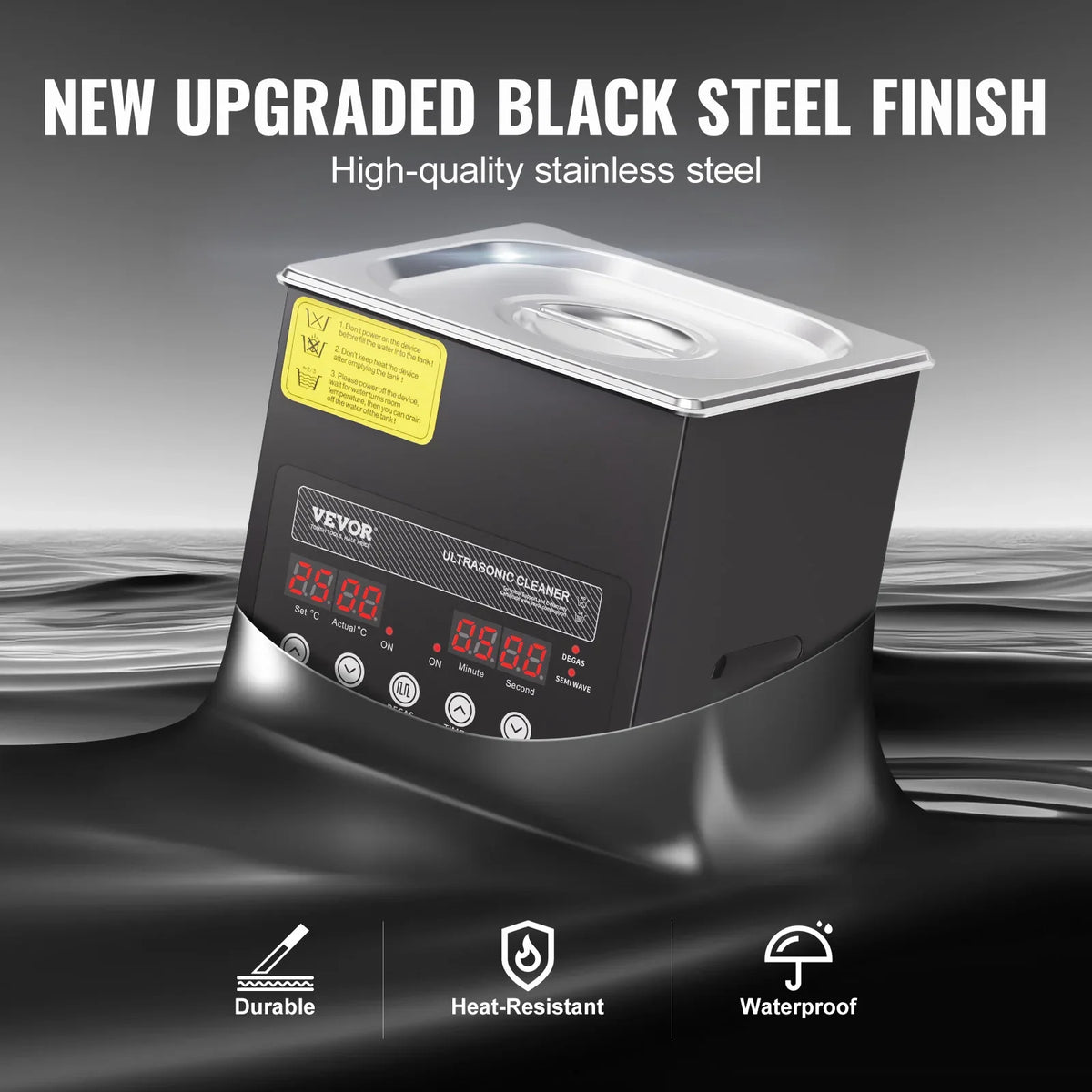 2L Ultrasonic Cleaner w/Timer & Heater 60W 40kHz Digital Ultrasonic Cleaning Machine w/Upgraded Degassing & Gentle Mode
