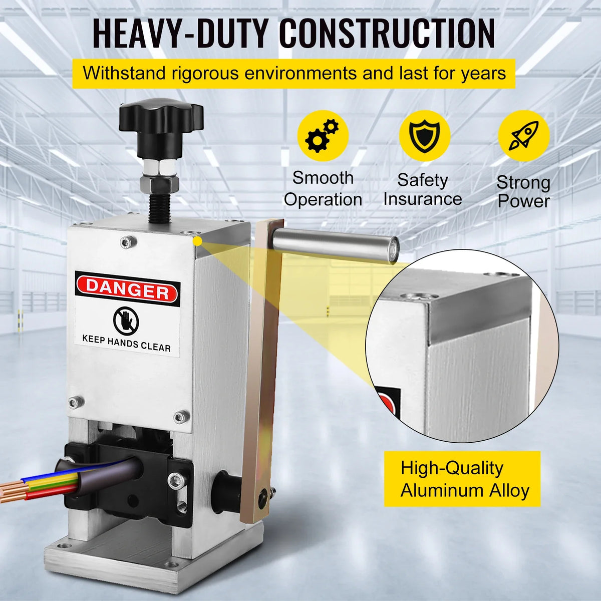 Manual Wire Stripping Machine 0.06-0.98 inch, Wire Stripper Machine w/Hand Crank Portable, for Scrap Copper Recycling
