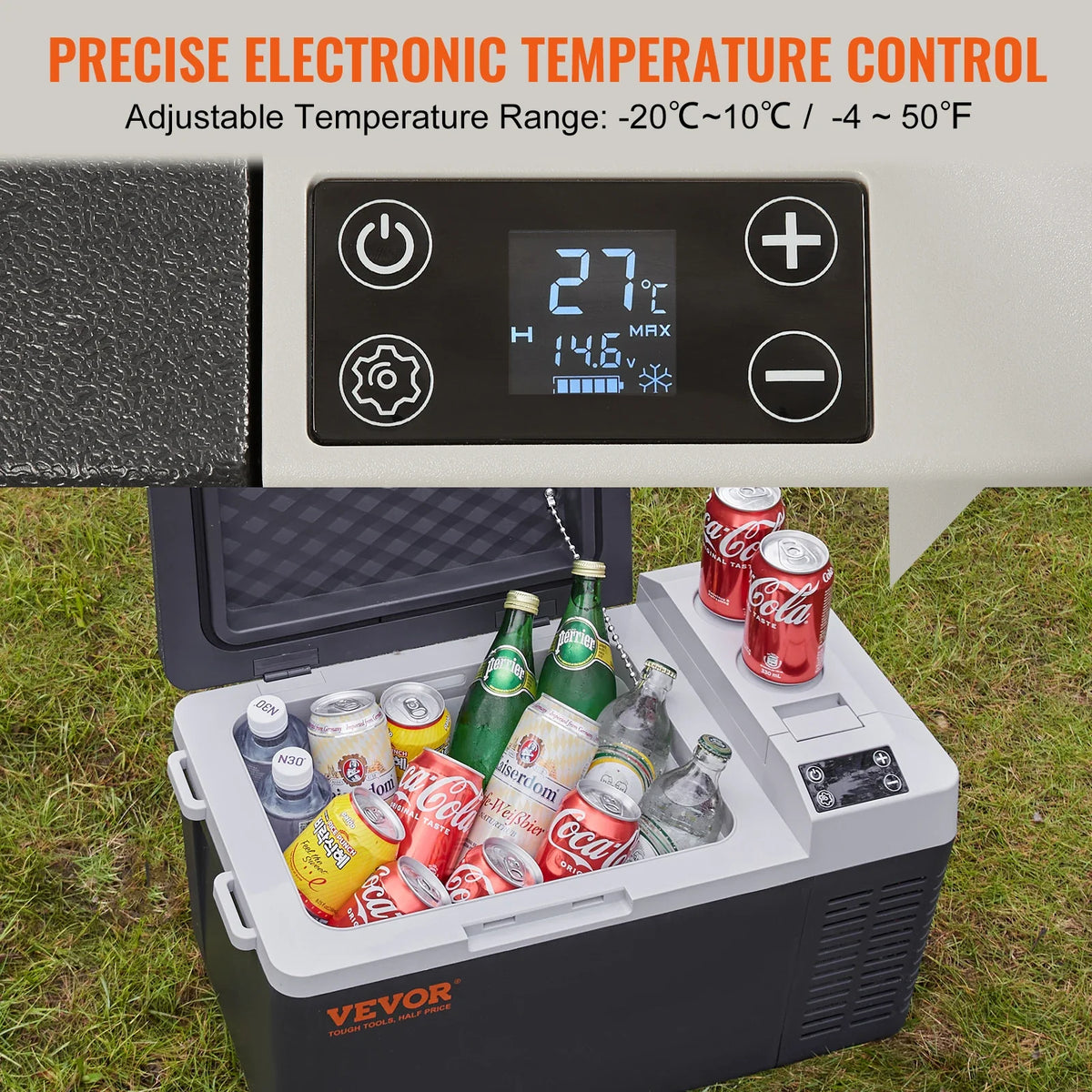 20L Portable Car Refrigerator Freezer Compressor Ice Box 21Qt Single Zone Mini Fridge Cooler for Car Home Outdoor Trval