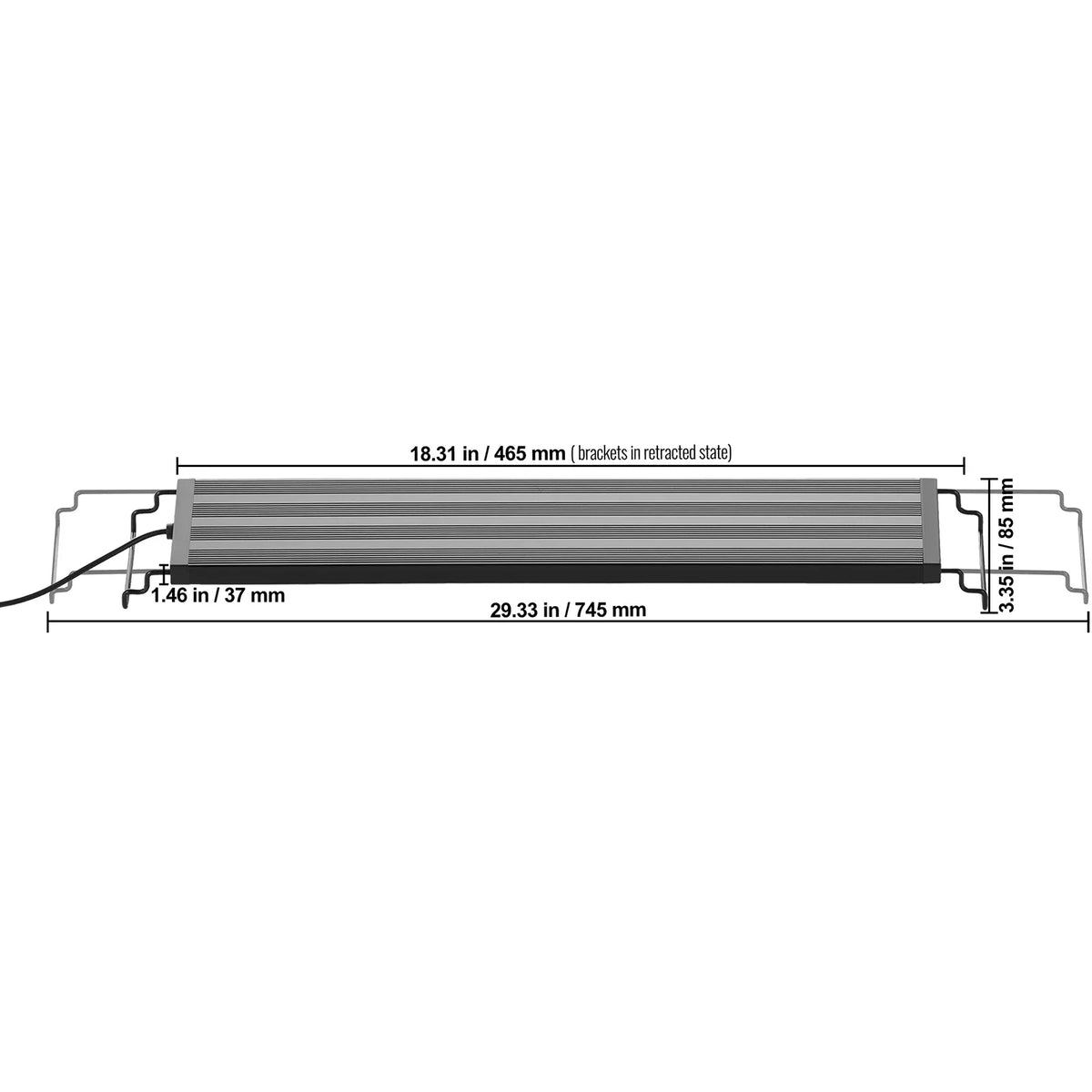 Aquarium Light 26W Full Spectrum Fish Tank Light w/ Adjustable Brightness&Timer Power-Off Memory for Freshwater Fish Tank