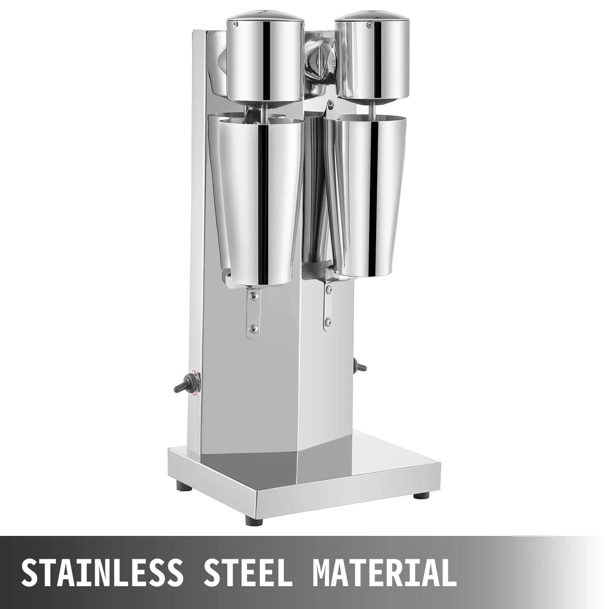 Milkshake Maker Kit Stainless Steel Electric Milkshake Maker 180W Double Head Classic Milkshake Maker w/ 800ml Cup Silver