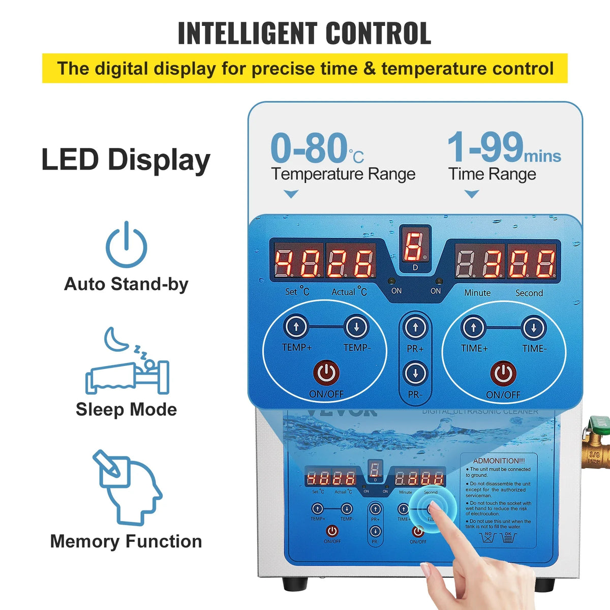 15L Ultrasonic Cleaner,36KHz~40KHz Adjustable Frequency, Ultrasonic Cleaning Machine w/ Digital Timer & Heater,for Jewelry