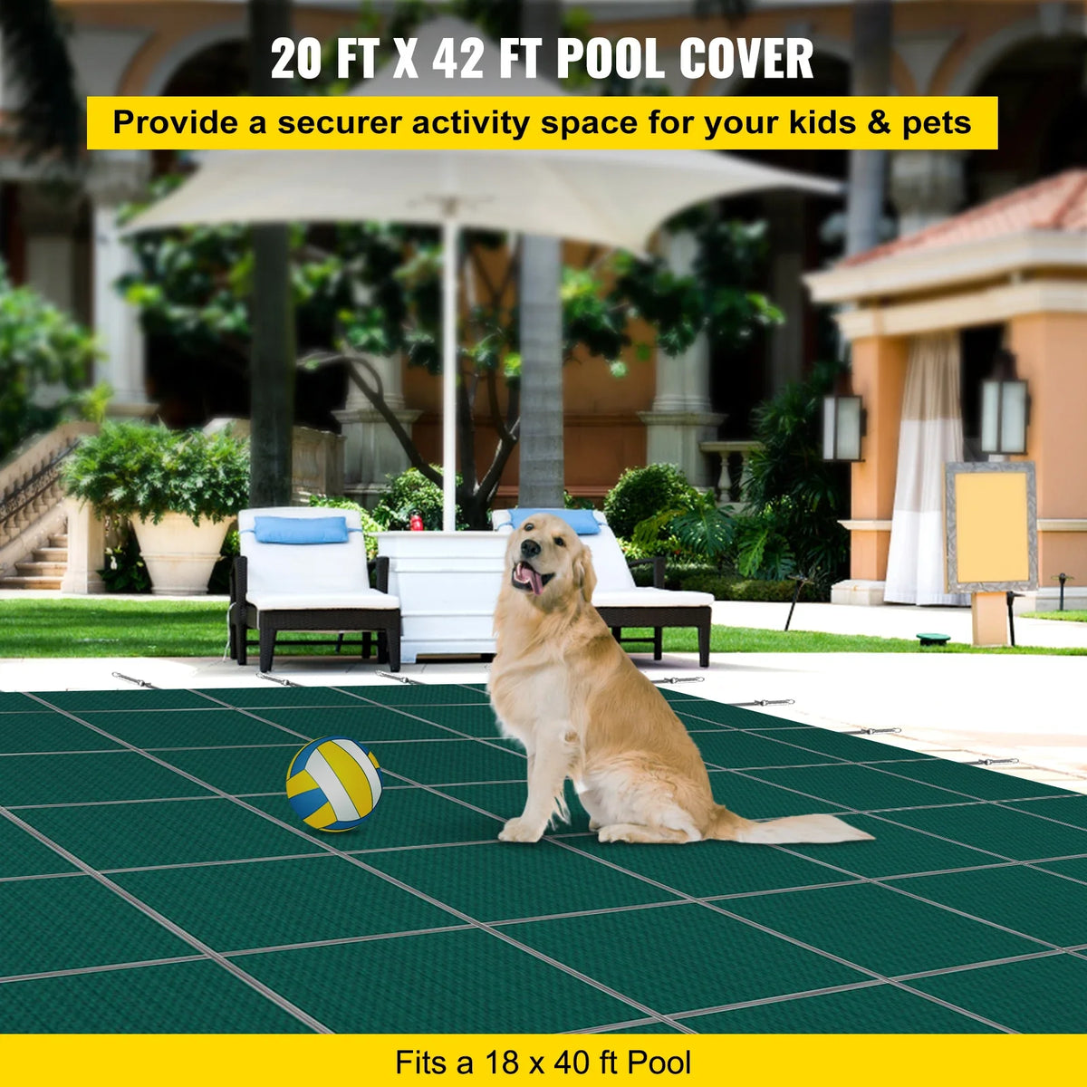 Inground Pool Safety Cover Winter Pool Cover Outdoor Summer Dust Cover PP Material Pool Cover with Good Rain Permeability