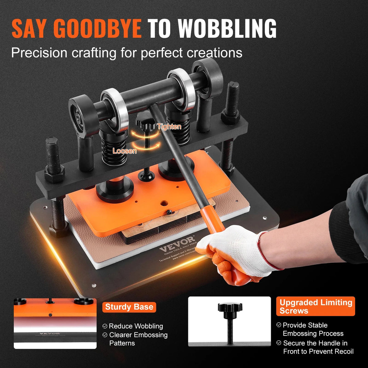 Leather Cutting Machine Embossing Plate Manual Die Cutter 0.47 in Pressure Stroke Leather Embossing Machine