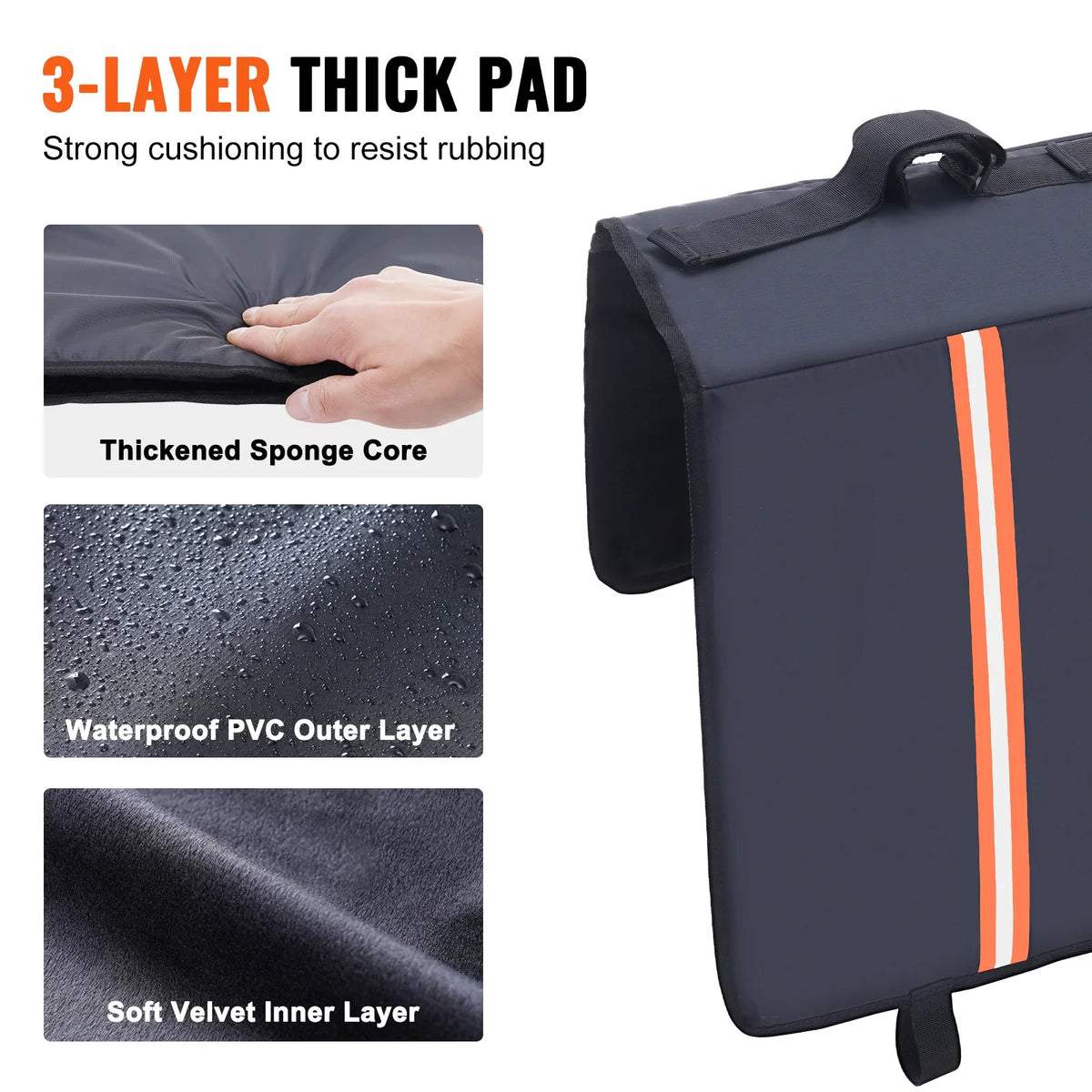 53/62" Truck Tailgate Pad Carry 5 Mountain Bikes, Tailgate Protection Pad with Camera Opening for Mid-Size Pickup Trucks