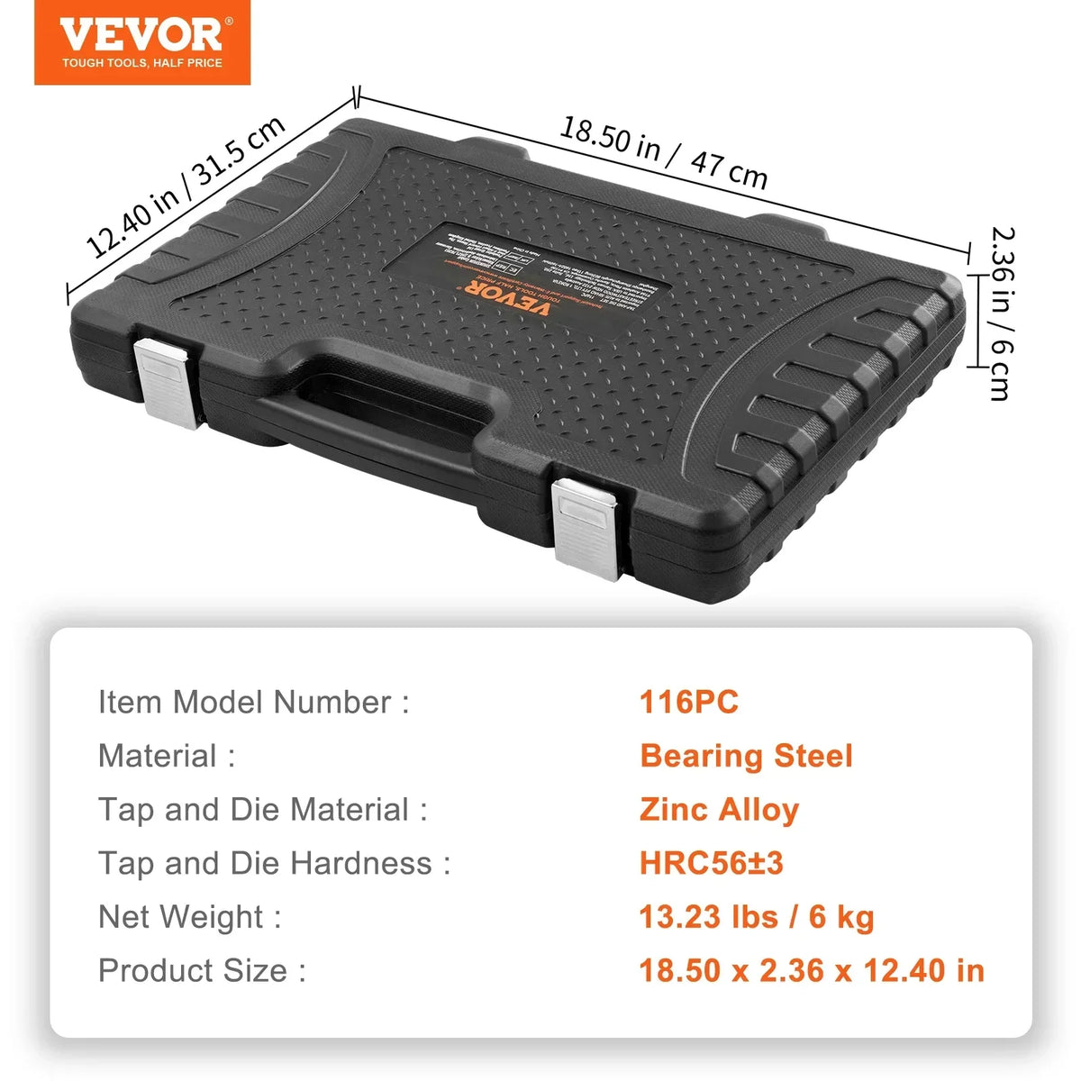 Tap and Die Set 40PCs 60PCs 80PCs 110PCs Metric or SAE Standard Bearing Steel Taps and Dies Essential Threading Tool