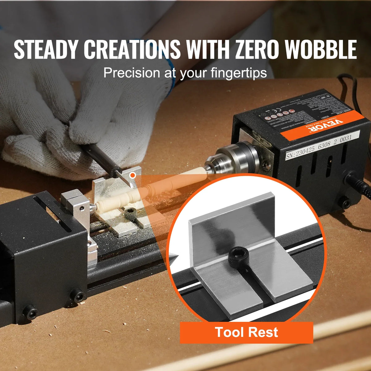 Mini Lathe Machine 7-Inch Mini Wood Lathe Tools Milling Machine Accessories for DIY Woodworking Wood Drill Rotary Tool