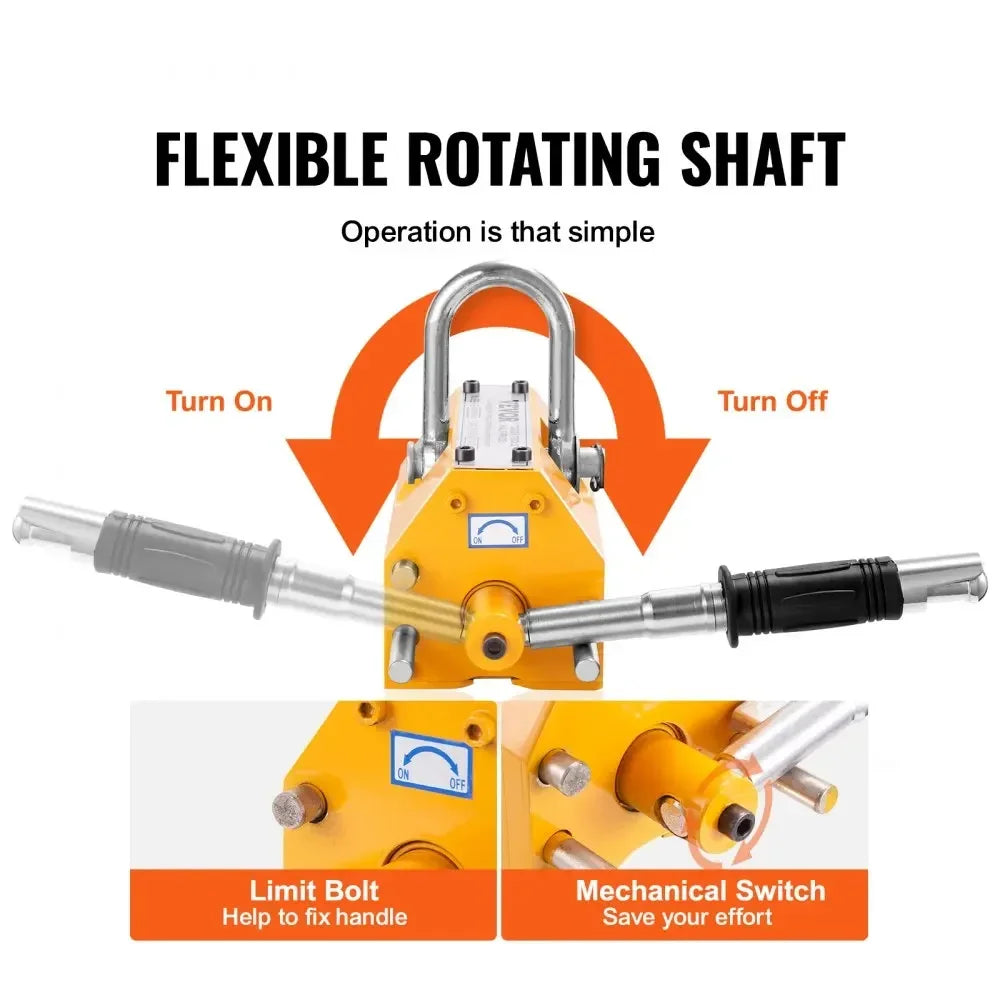 100KG-2000KG Permanent Magnetic Lifter Pulling Capacity 2.5 Safety Factor Neodymium & Steel Lifting Magnet Lift Magnets