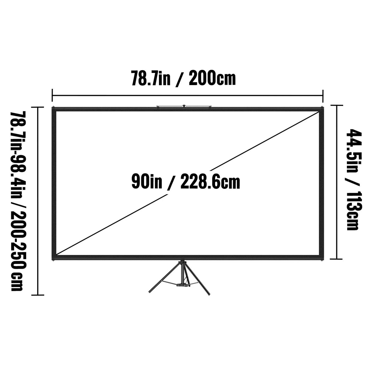 Tripod Projector Screen Stand 60 70 80 90 100 110 Inch 16:9 4K HD Portable Home Cinema for Indoor & Outdoor Projection