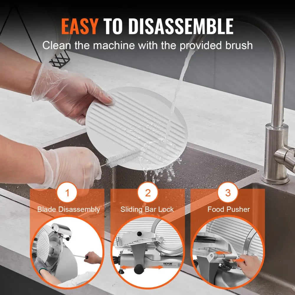 Meat Slicer  Electric Deli Food Slicer with   SUS420 Stainless Steel Blade and Built-in Sharpening Stone