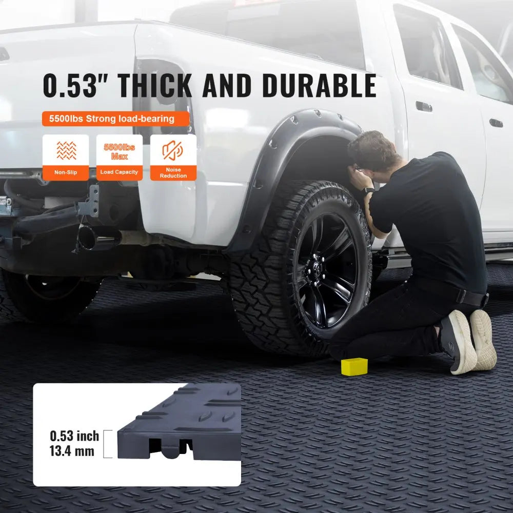 Garage Tiles Interlocking  Garage Floor Covering Tiles, Non-Slip Double-Sided Texture Garage Flooring Tiles