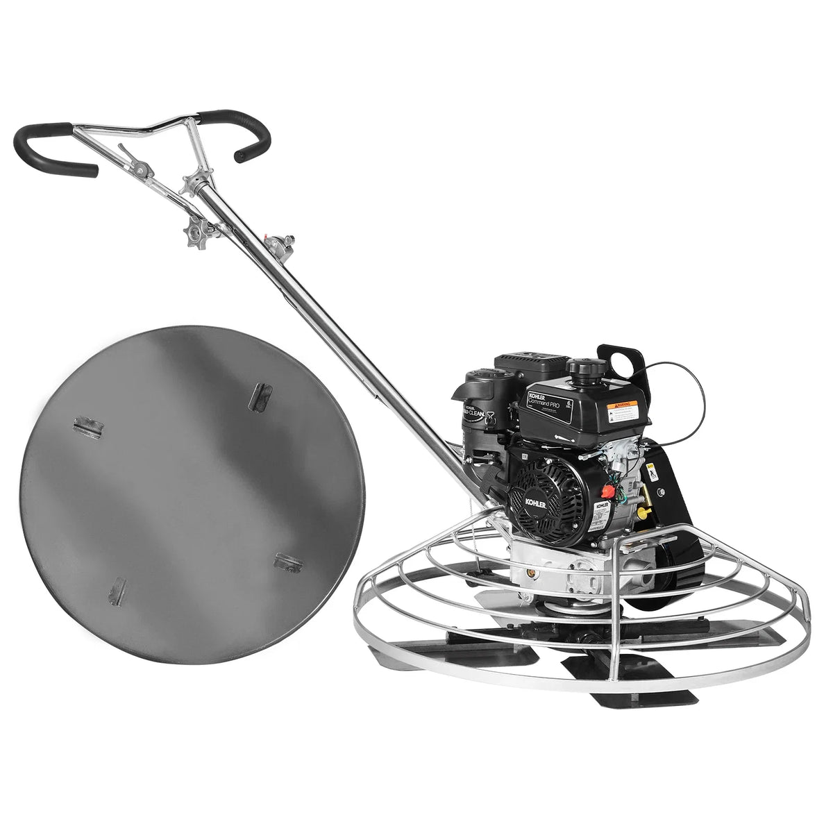 Power Trowel, 38” Walk-Behind Cement Trowel with Float Pan, 6HP Gas-Powered Smooth Concrete Surface Finisher, Orange