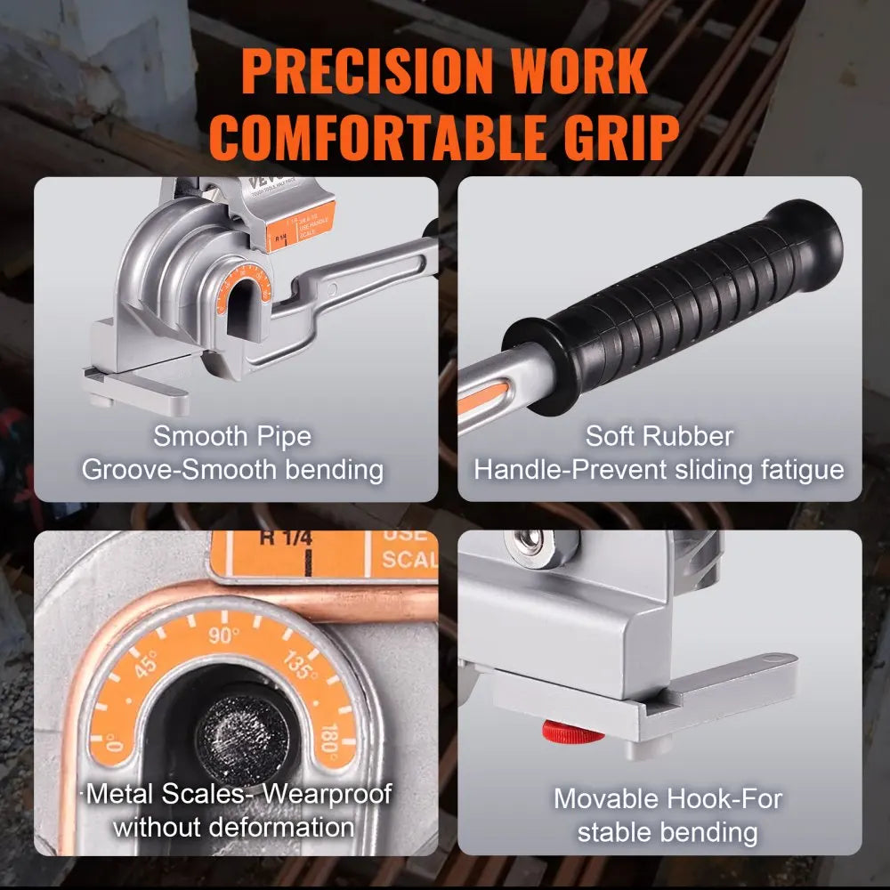 Pipe Tube Bender 3 in 1 Manual Copper Tube Bending Aluminum Pipe Bender Tool for HVAC Air Conditioning Refrigerator Repair