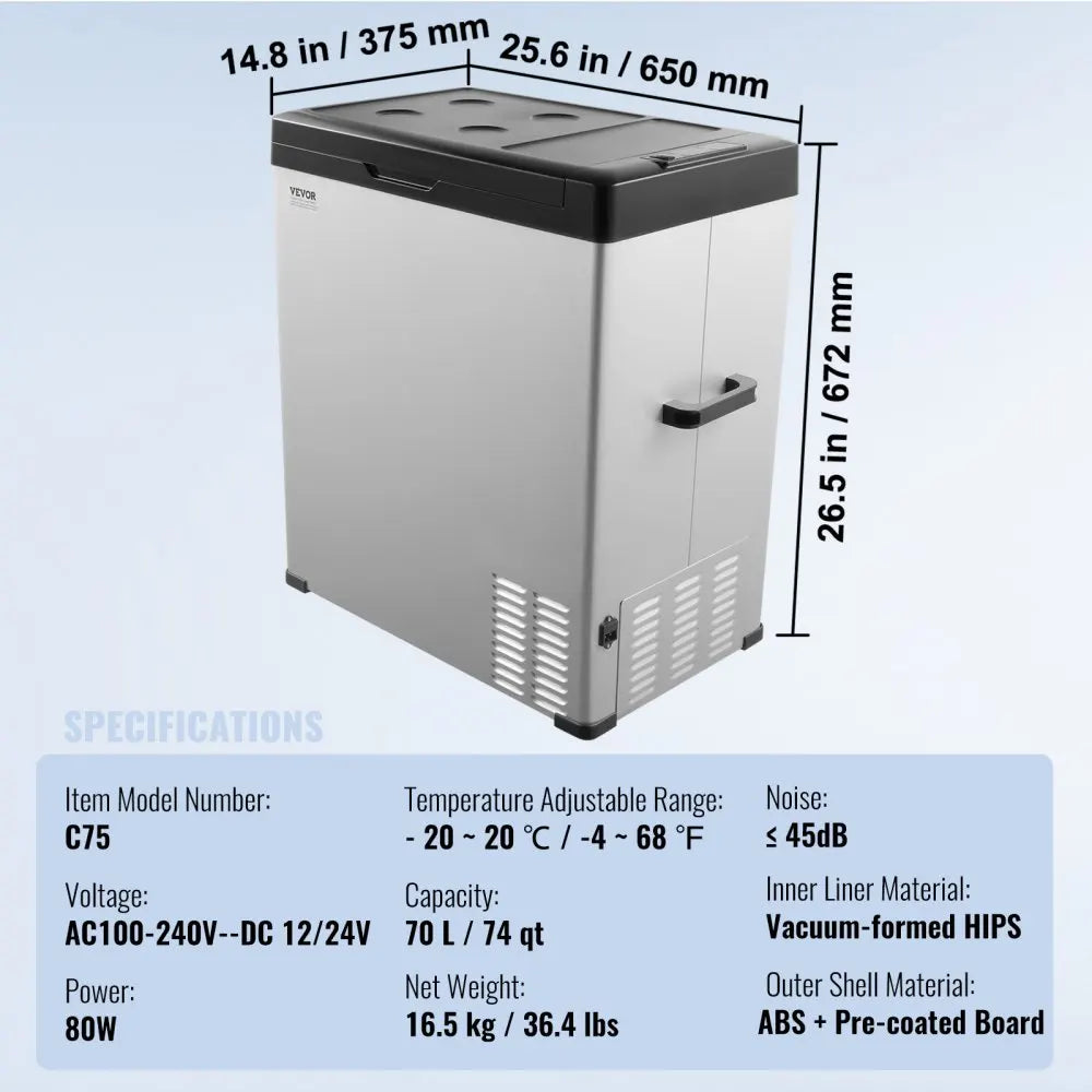 Portable Car Refrigerator Freezer Compressor 8L/15L/25L/70L Single Zone Compressor Cooler for Home,Outdoor Camping RV