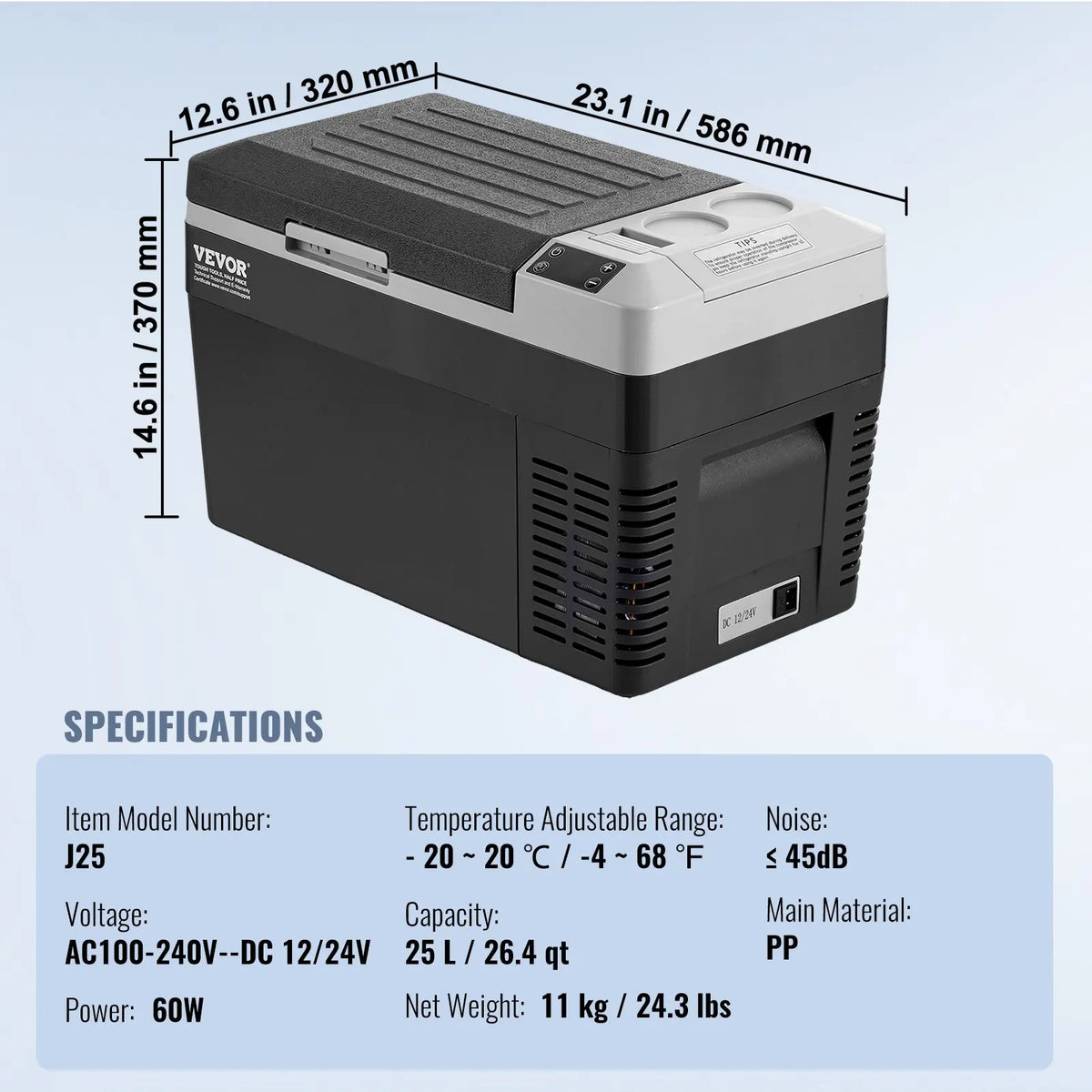 Portable Car Refrigerator Freezer Compressor 8L/15L/25L/70L Single Zone Compressor Cooler for Home,Outdoor Camping RV