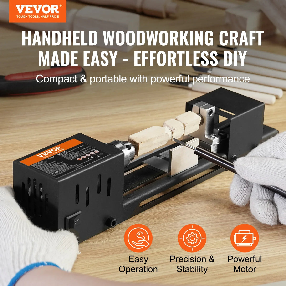 Mini Lathe Machine 7-Inch Mini Wood Lathe Tools Milling Machine Accessories for DIY Woodworking Wood Drill Rotary Tool