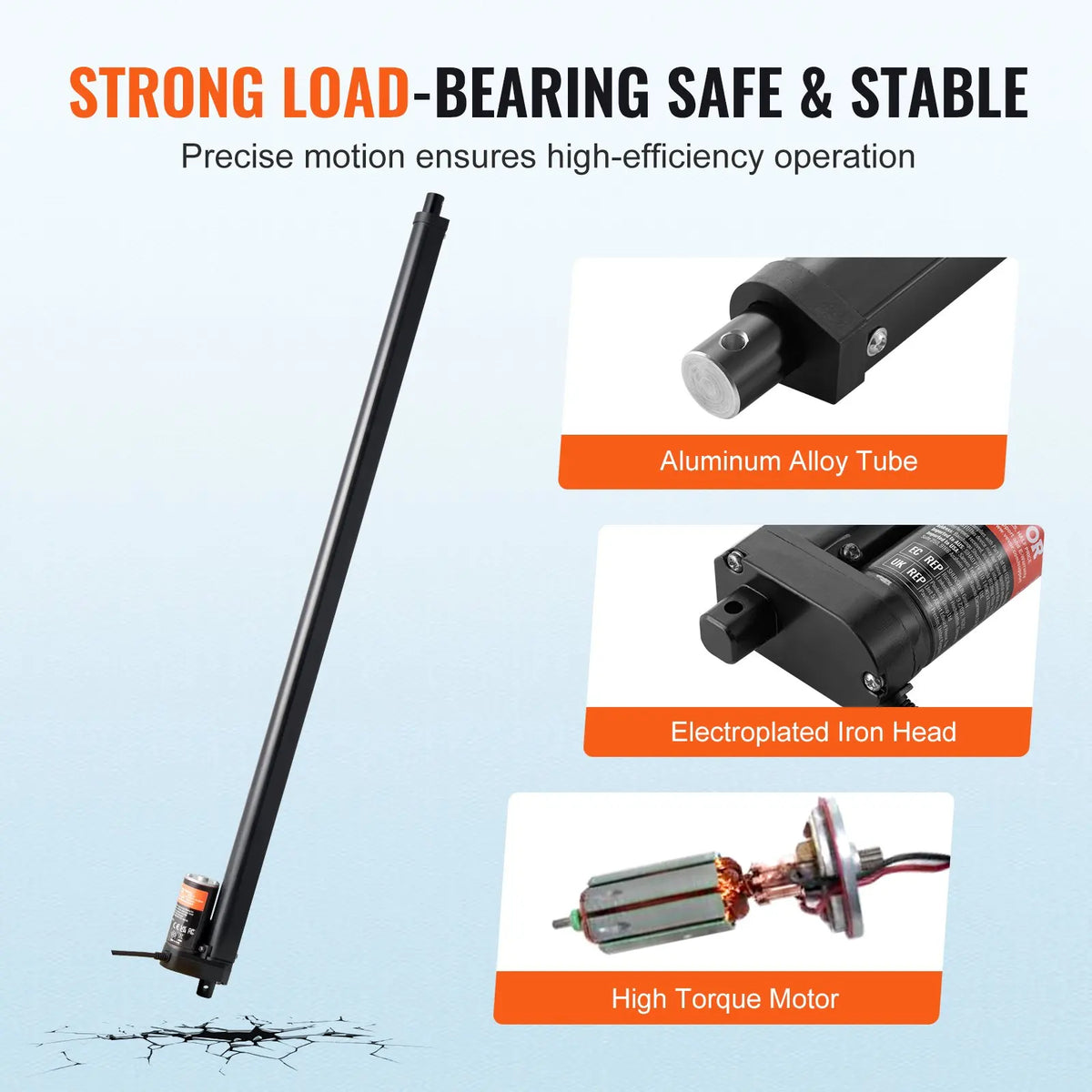 Linear Actuator 12V, 20 Inch High Speed 0.55"/s Linear Actuator, 220lbs/1000N Linear Motion Actuator with Mounting Bracket