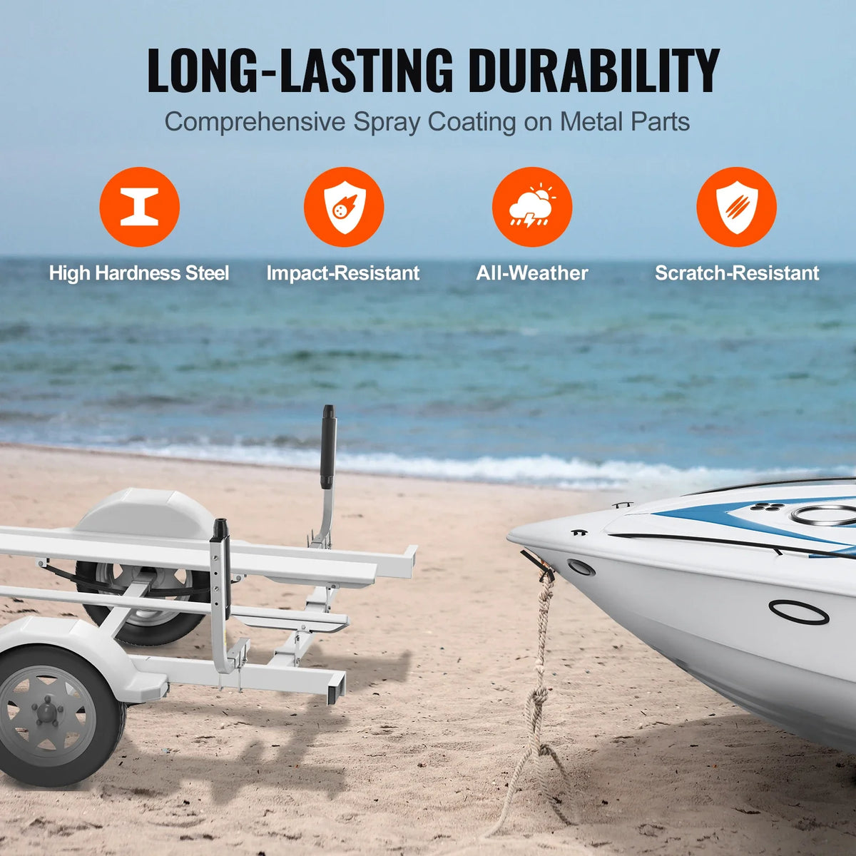 Marine Trailer Guide Set, 20.5” Flexibly Adjustable Poles, Pair of Steel Anti-Rust Guides, for Ski or Sailboat Trailers