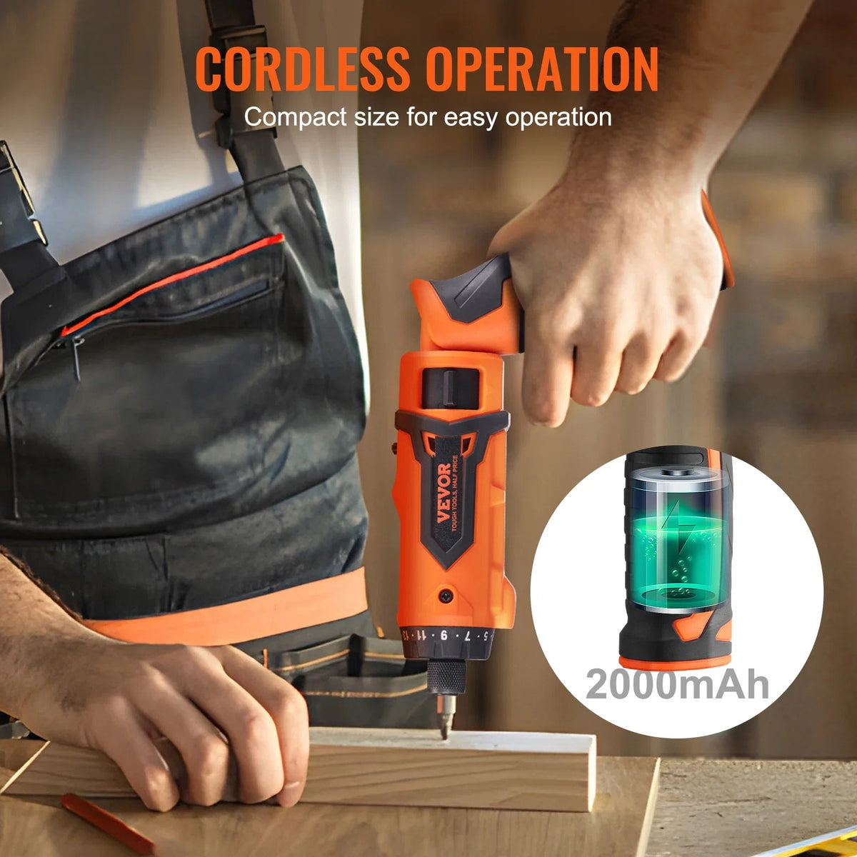 Cordless Screwdriver 8V 7Nm Electric Screwdriver Rechargeable Set with 82 Accessory Kit and Charging Cable LED Light