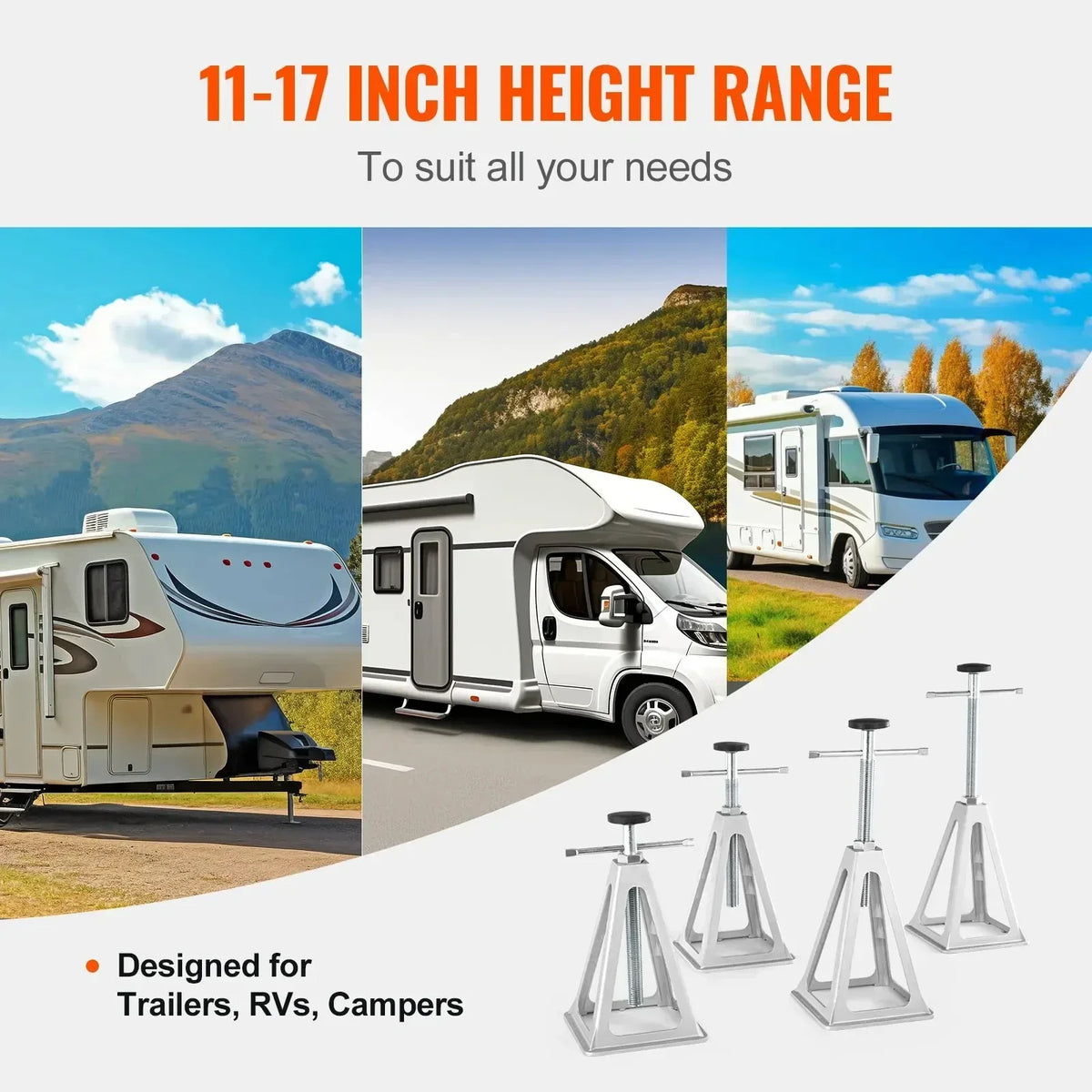 RV Stabilizer Jacks 4 Pack Aluminum RV Leveling Jacks Stack Jacks for  Travel Trailer Camper Single Screw Jack