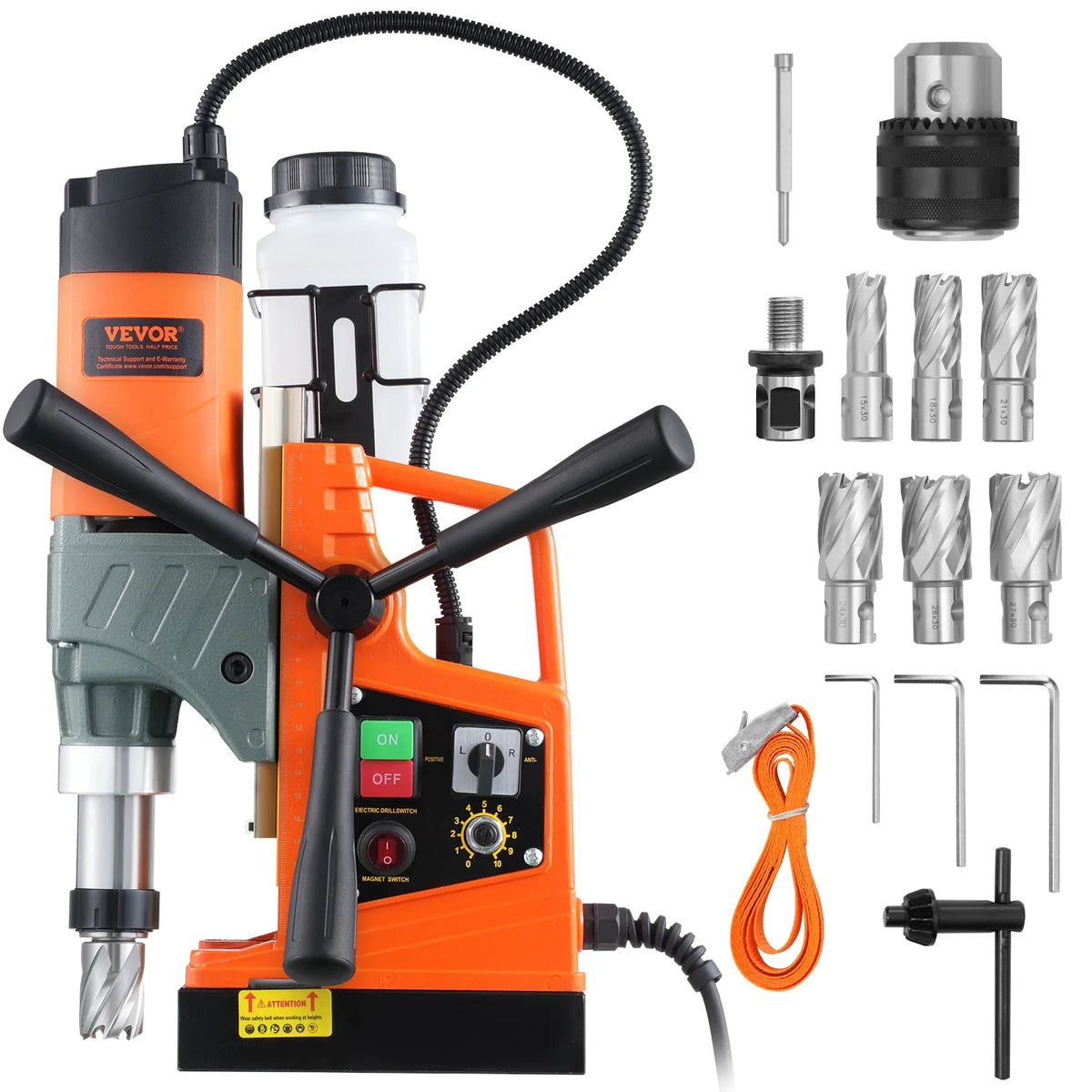 Magnetic Drill, 1450W 1.57/2In Boring Diameter, Portable Electric Mag Drill Press,800RPM Drilling Machine
