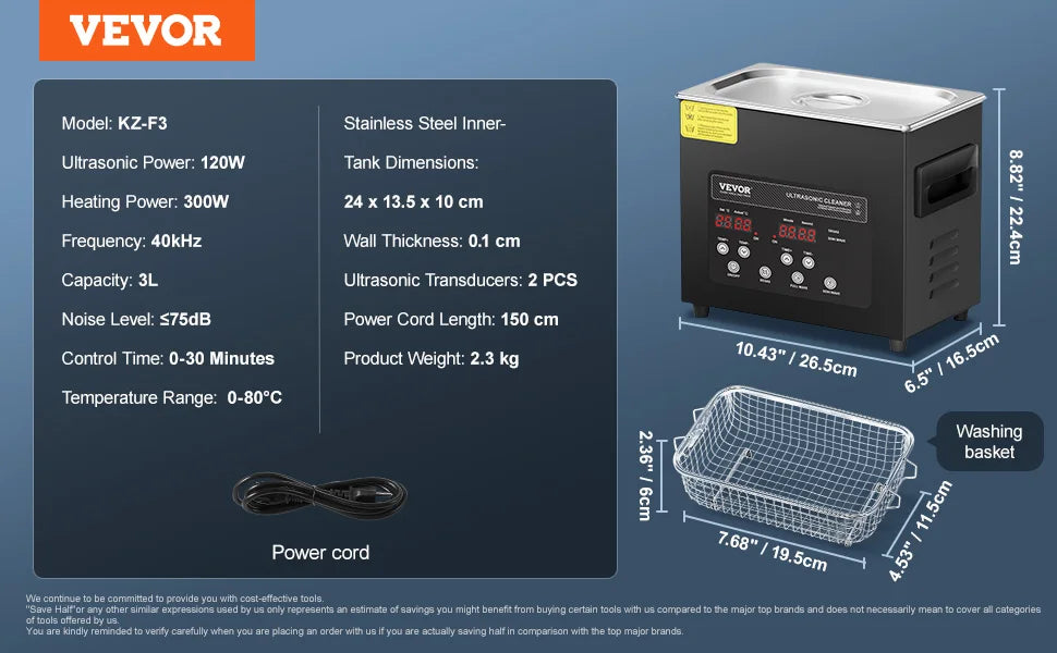 Ultra Sonic Cleaner 2/3/6/10/15/30L 300W 40kHz Digital Ultrasonic with Timer&Heater with Basket for Gun Parts Bullets