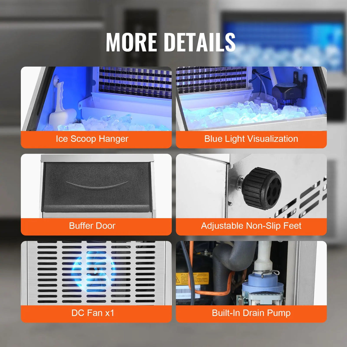 Commercial Ice Maker,Ice Maker Machine,160 Ice Cubes in 12-15 Minutes,Freestanding Cabinet Ice Maker with  LED Display ﻿