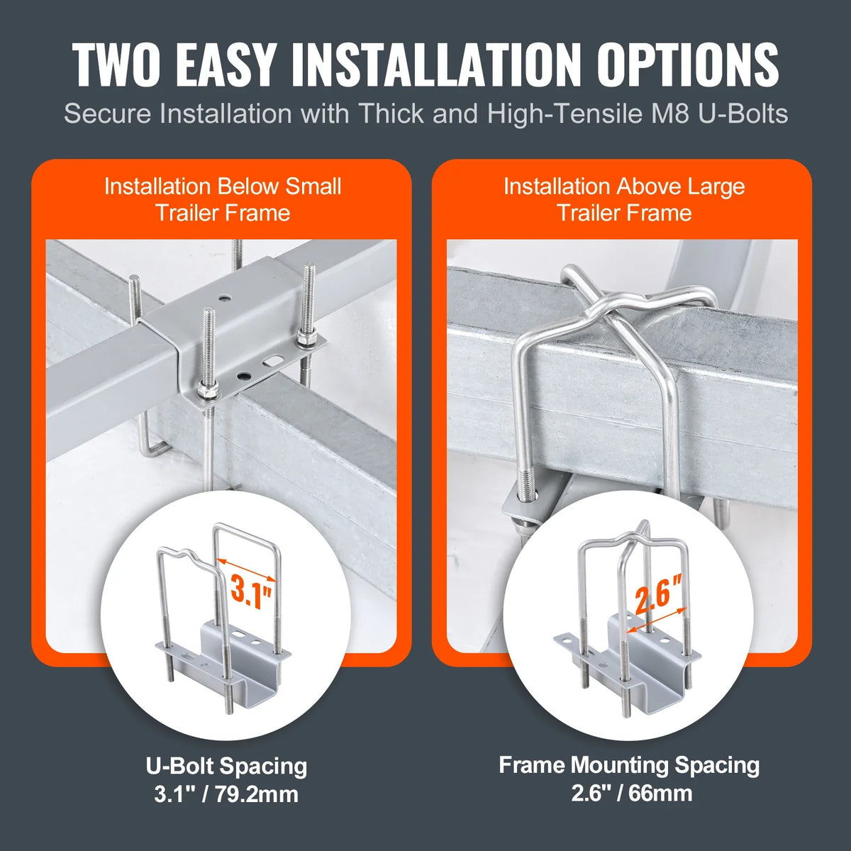 Marine Trailer Guide Set, 20.5” Flexibly Adjustable Poles, Pair of Steel Anti-Rust Guides, for Ski or Sailboat Trailers