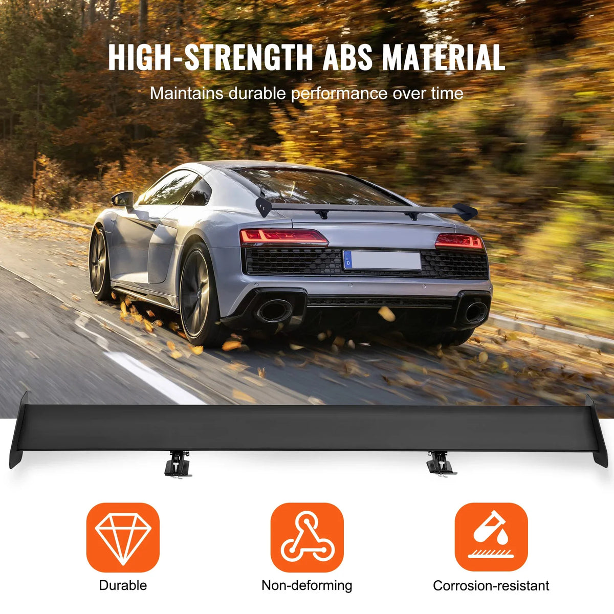 GT Wing Car Spoiler, 43.3 inch Universal Spoiler with Single Deck Car Rear Spoiler Wing Racing Spoiler BGW/JDM Drift Black