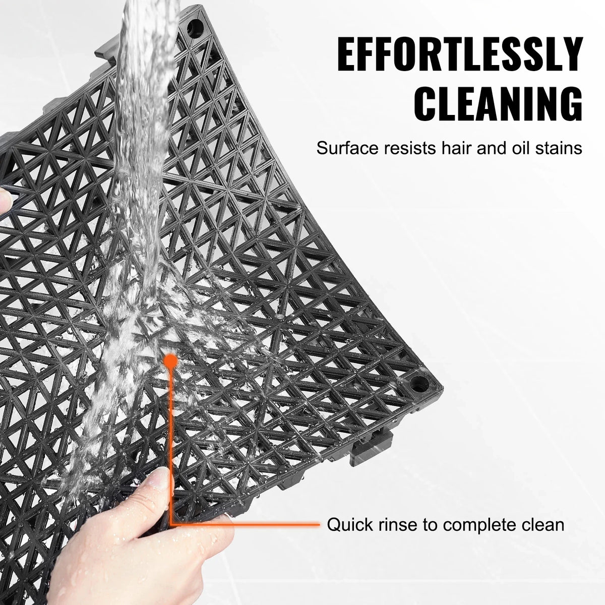 Interlocking Tile 55PCS Drainage Tiles 12x12in Splicing PVC Drainage Non-Slip Floor Tiles  for Restroom/Bathroom/Kitchen