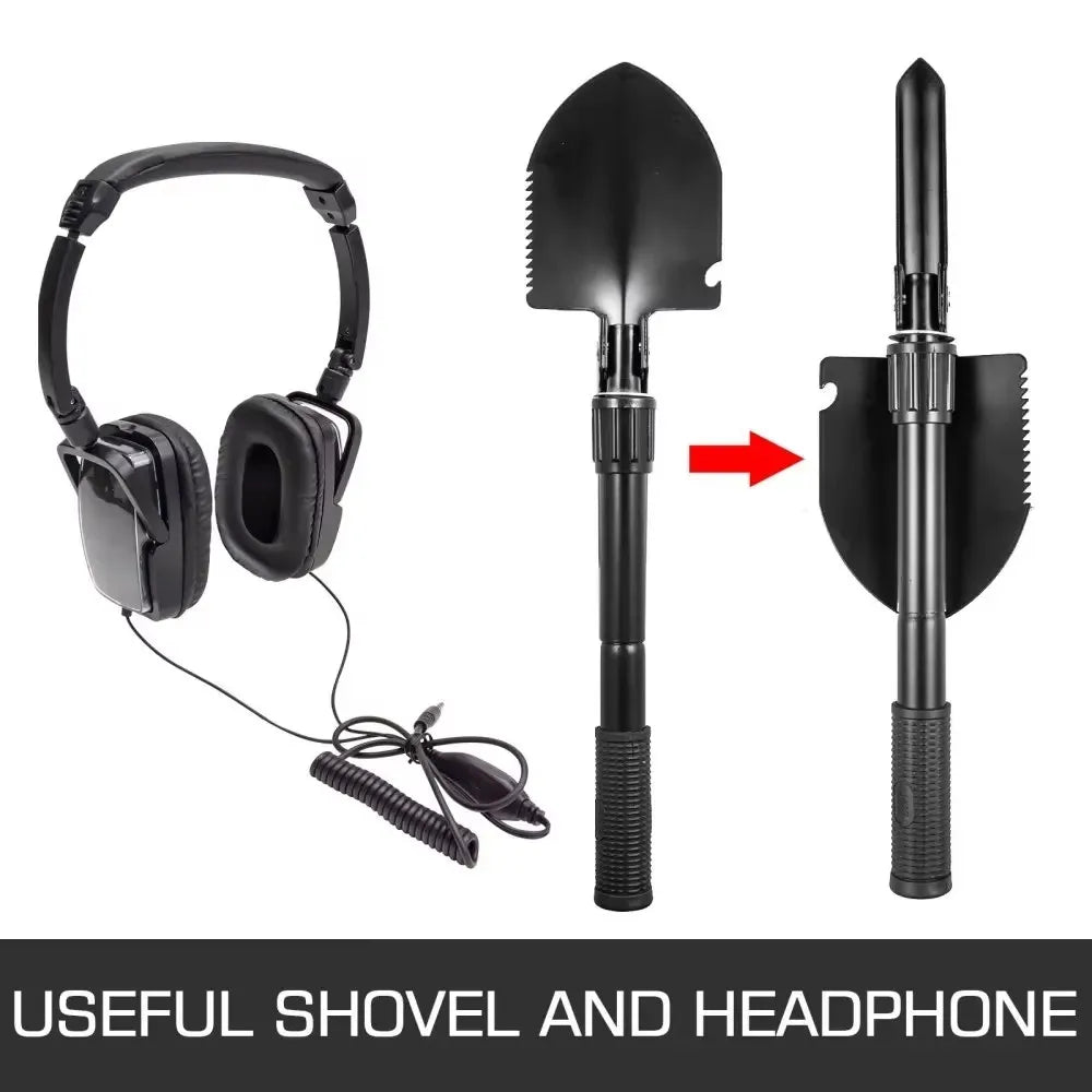 Metal Detector 3010 Disc Underwater Underground High Accuracy LCD Display Metal Detector w/Headphone Shovel Backpack