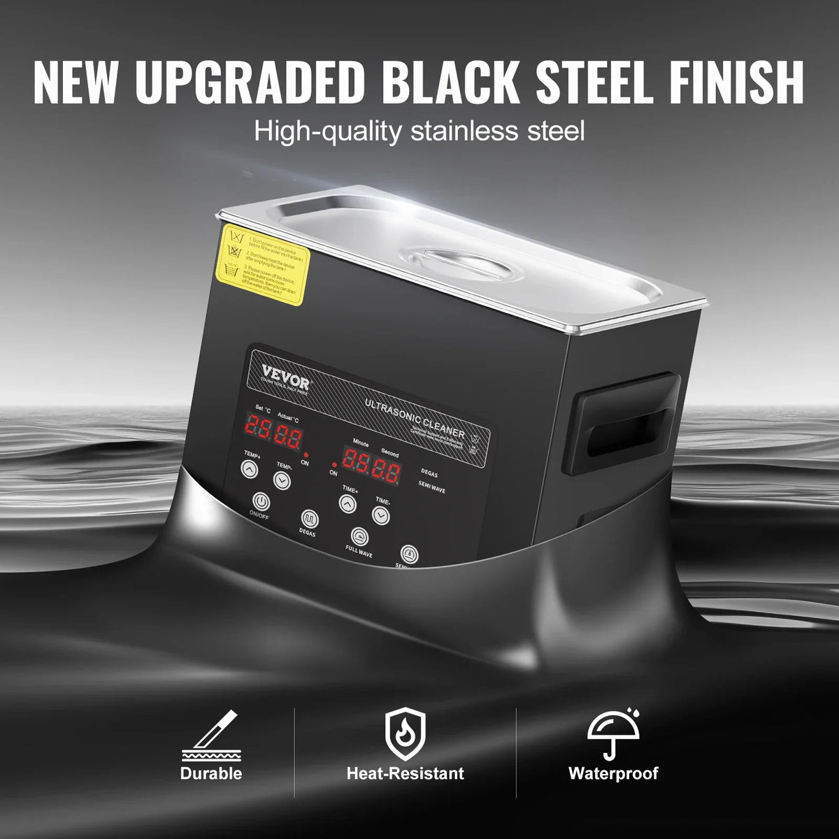 3L Ultrasonic Cleaner, 120W 40kHz Digital Ultrasonic Cleaning Machine with Upgraded Degassing and Gentle Mode,with Timer